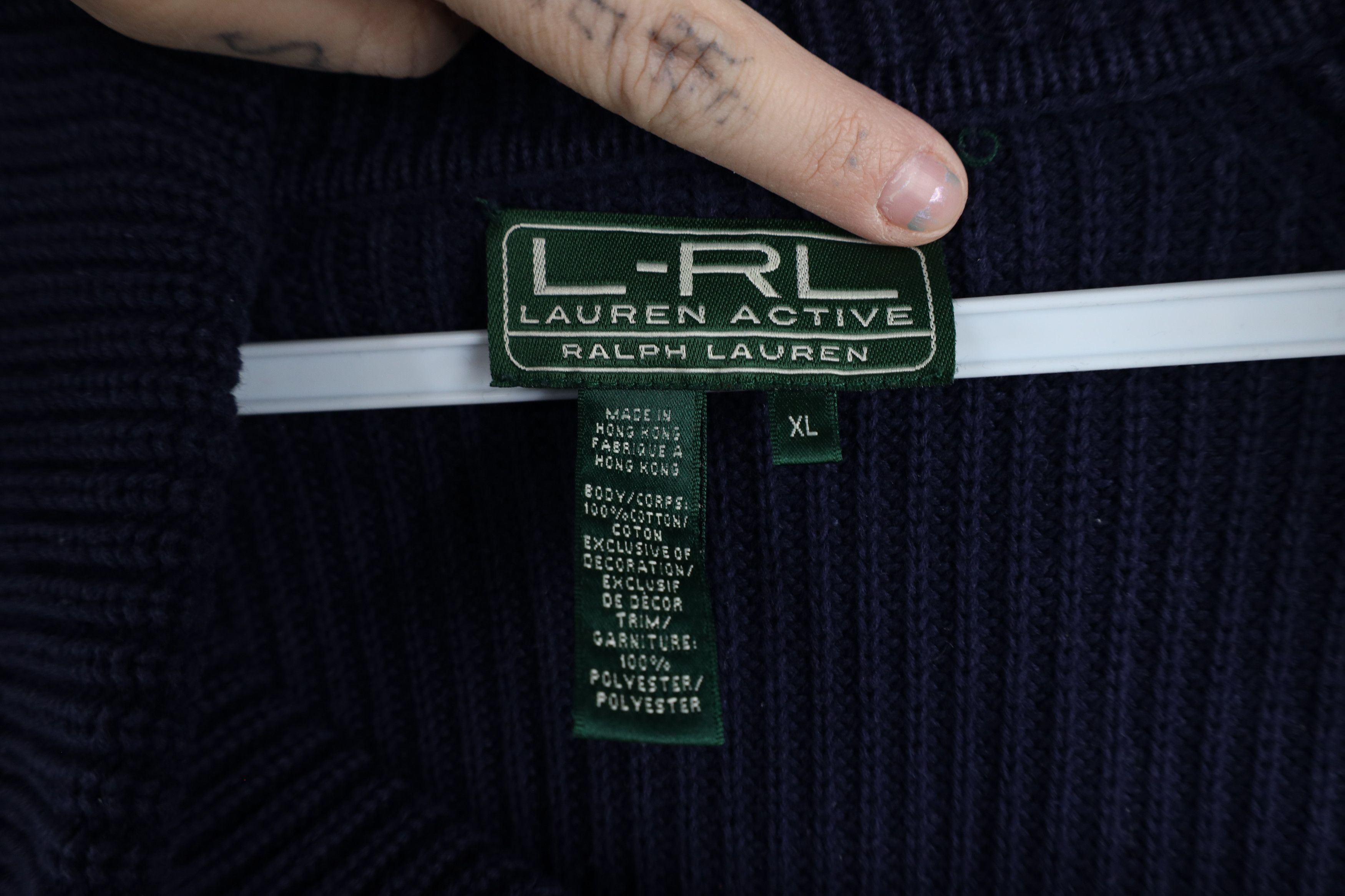 Ralph Lauren × Vintage Vintage 90s Ralph Lauren Asymmetrical Ribbed Knit Sweater Size XL / US 12-14 / IT 48-50 - 6 Thumbnail