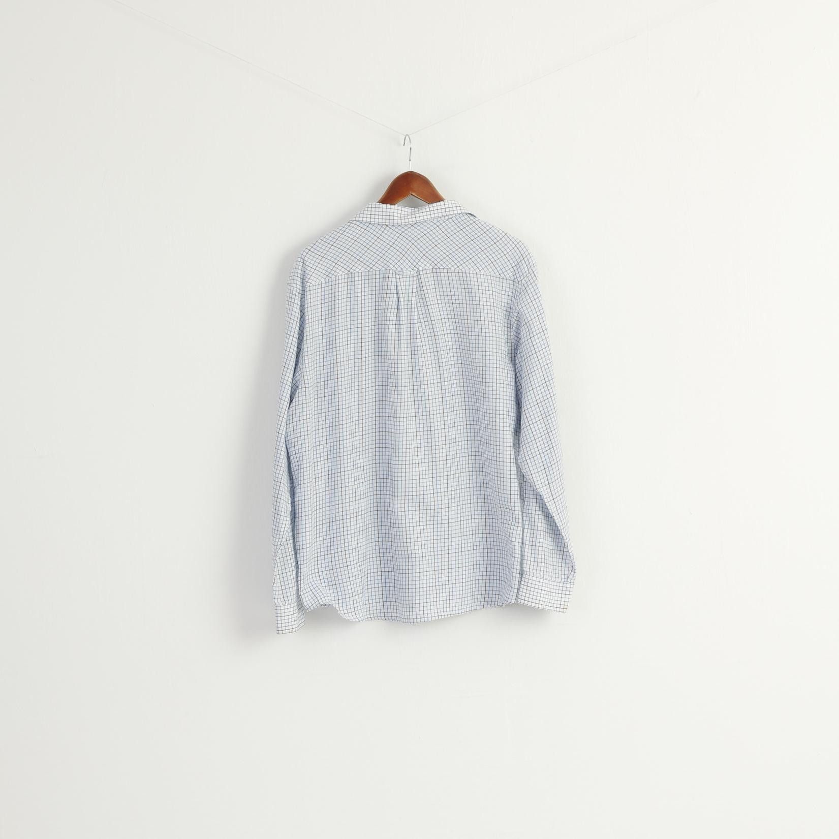 Vintage James Pringle Men XL Casual Shirt White Blue 8754 Size US XL / EU 56 / 4 - 6 Thumbnail