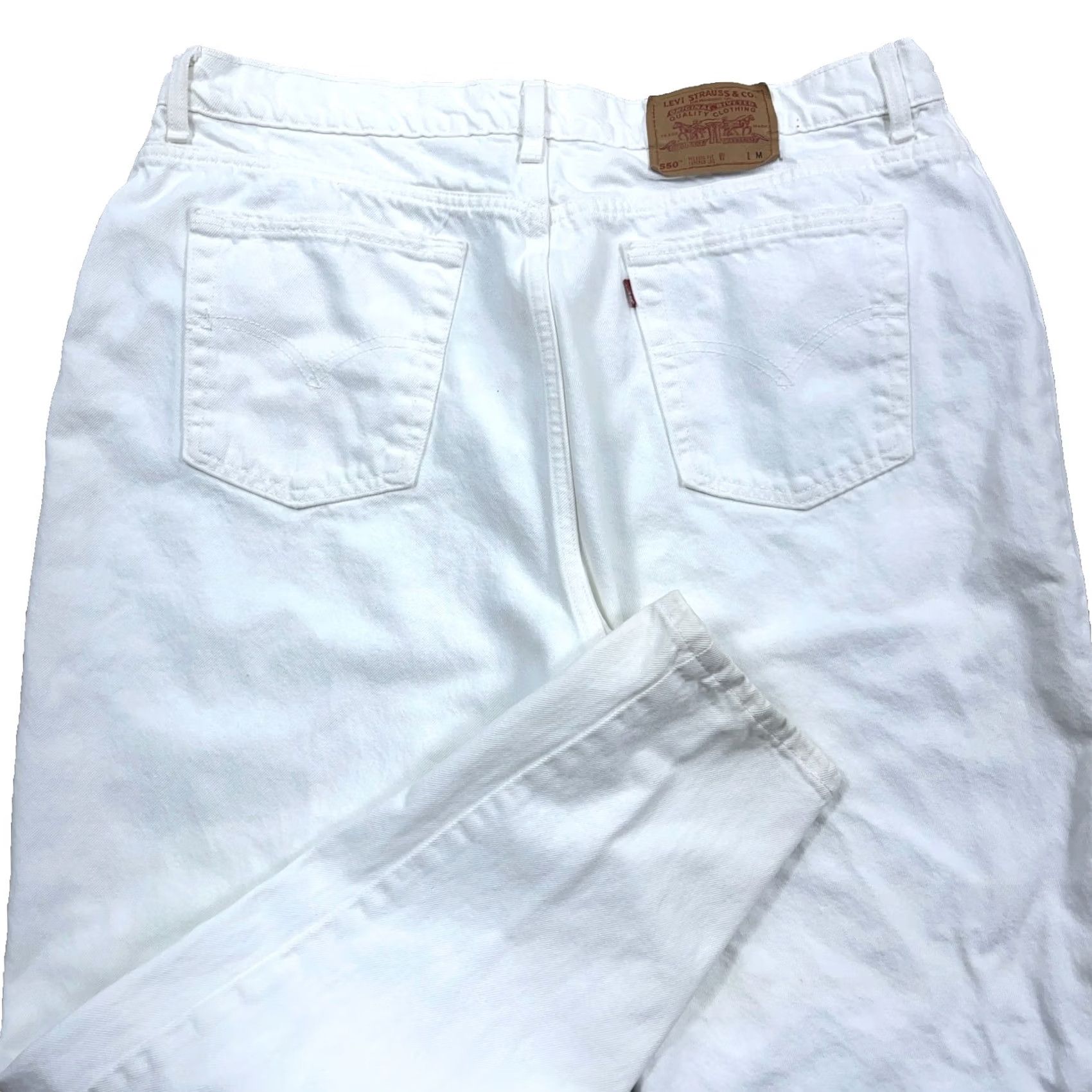 Levi's VINTAGE Levi's 550 Jeans Women 22W Relaxed Tapered 38x29 White Denim Baggy 80s 90s USA Mens Girls Womens Size 40" / US 18 - 3 Thumbnail