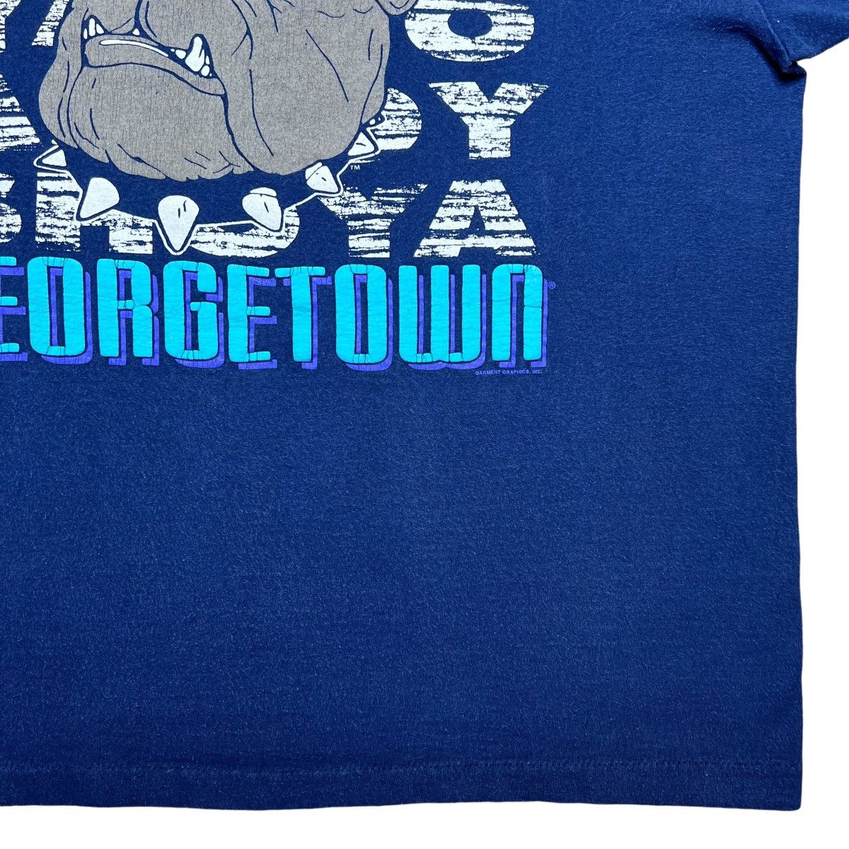 NCAA × Vintage Vintage 1990s NCAA Georgetown Hoyas 3D Spell Out Graphic Tee Size US XL / EU 56 / 4 - 8 Thumbnail