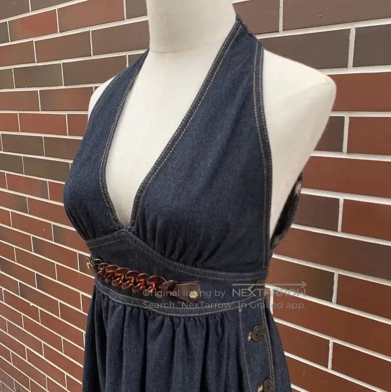 Burberry Burberry Blue Cotton Dress for Women. Size S / US 4 / IT 40 - 2 Thumbnail