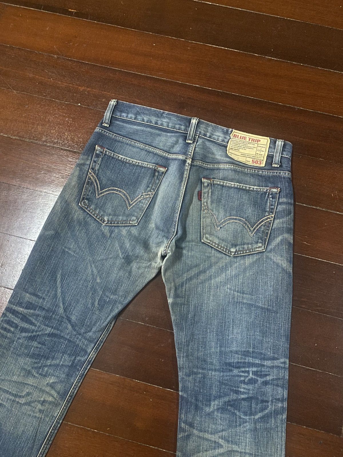 Edwin Fire Edwin 503 blue trip Flare Distressed Denim Size US 38 / EU 54 - 12 Thumbnail