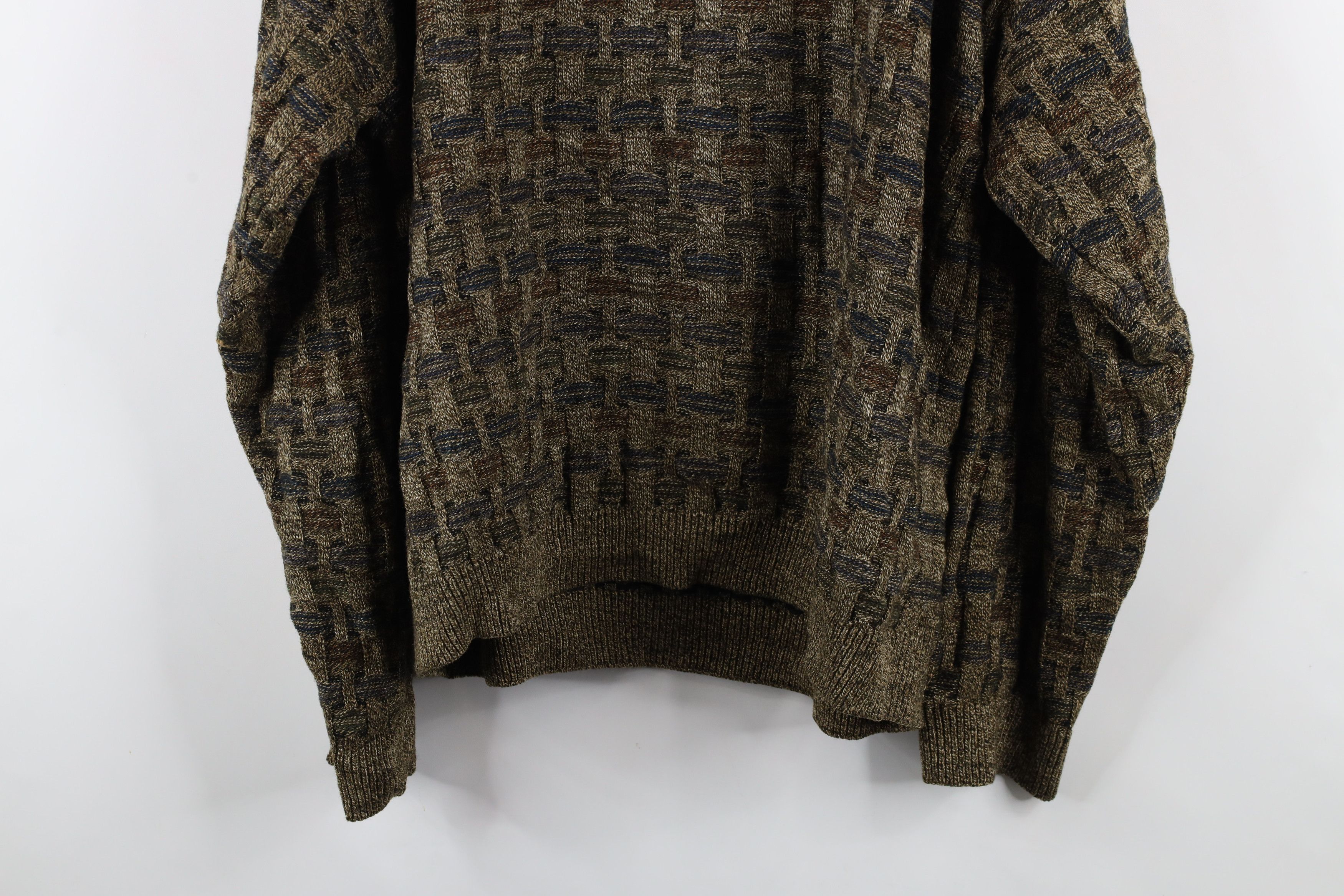 Vintage Vintage 90s Coogi Style Cross Weave Knit Crewneck Sweater Size US XL / EU 56 / 4 - 7 Thumbnail