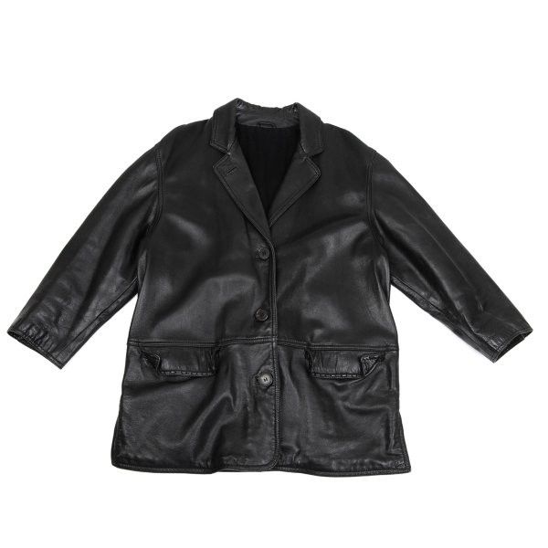 Ruffo Research RUFFO Stitched Leather Tailored Blazer Black Size L Size 44R - 1 Thumbnail