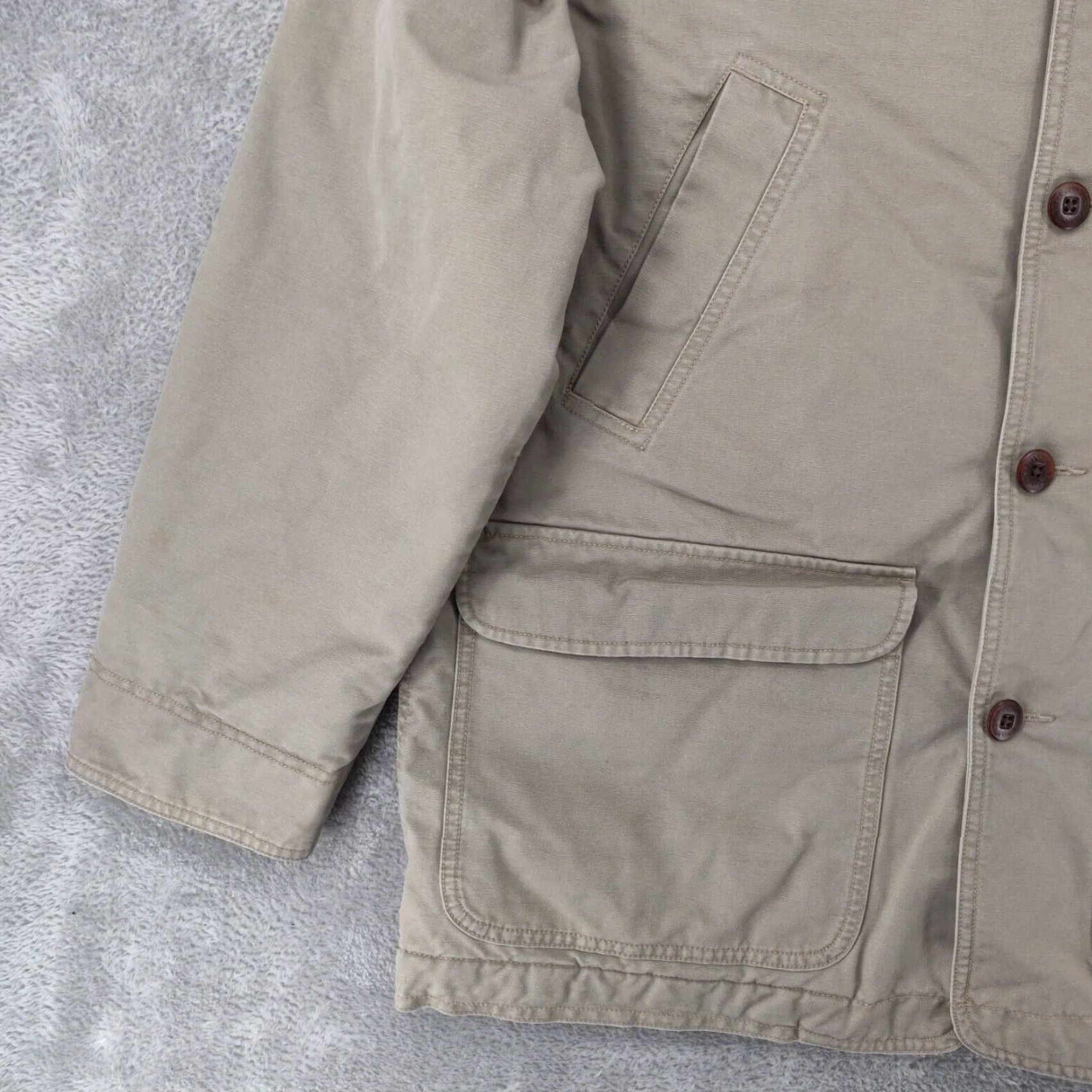 Vintage VINTAGE L.L. Bean Jacket Men Large Beige Quilt Lined Corduroy Trim Barn Chore Coat Jacket Size US L / EU 52-54 / 3 - 4 Thumbnail