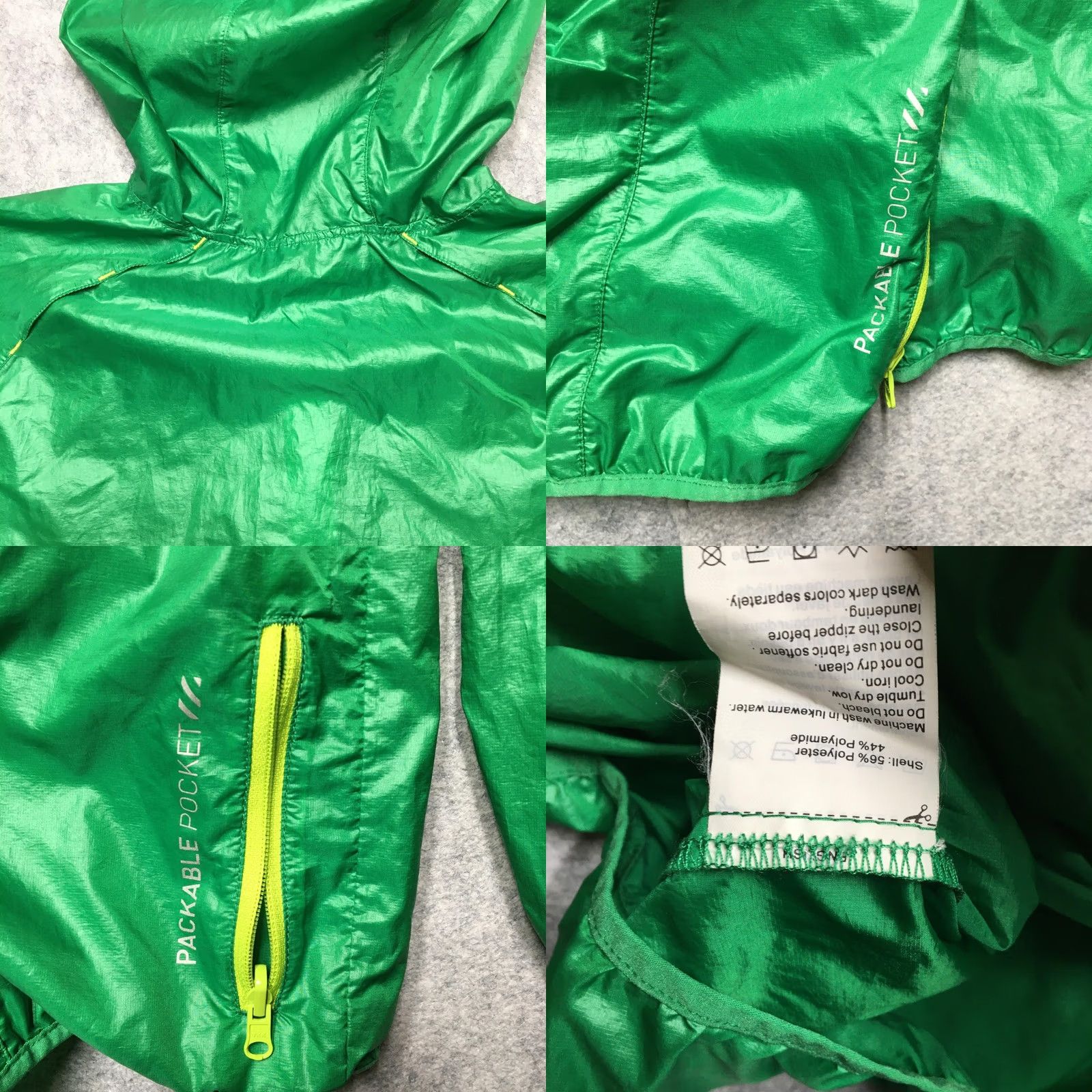 Helly Hansen Helly Hansen Training Jacket Mens XL Green Packable Pocket Hooded Windbreaker Size US XL / EU 56 / 4 - 8 Thumbnail