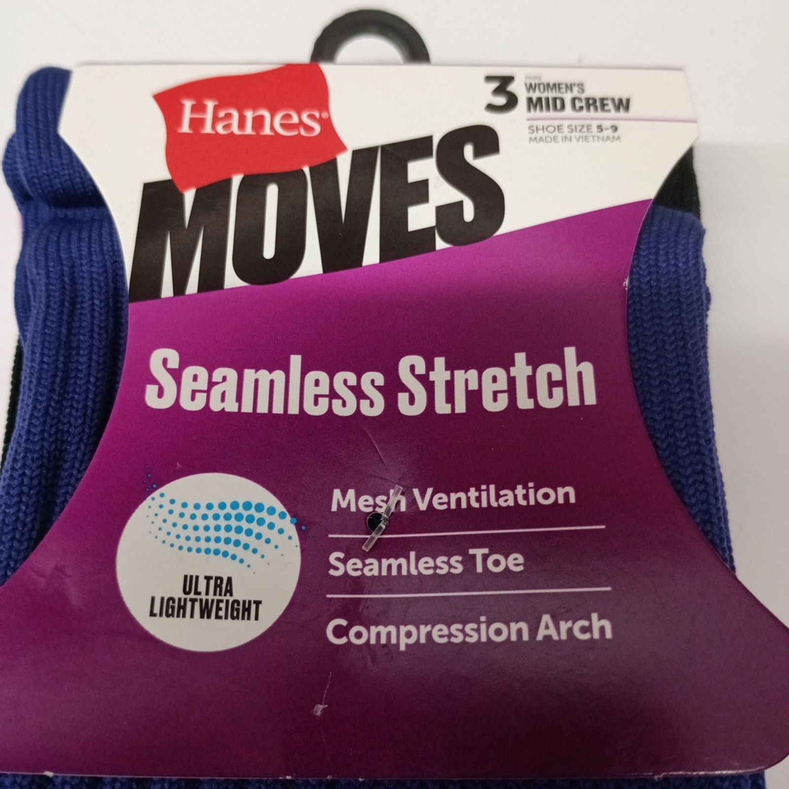 Hanes Hanes Mid Crew Socks 6 Pairs Women Size 5-9 Assorted Stretch Size ONE SIZE - 2 Thumbnail