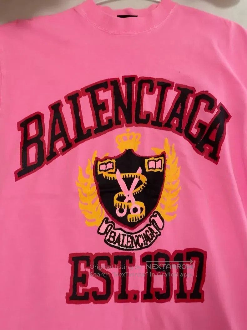 Balenciaga Balenciaga Pink Pattern Printed T-Shirt Size US XXS / EU 40 - 3 Thumbnail