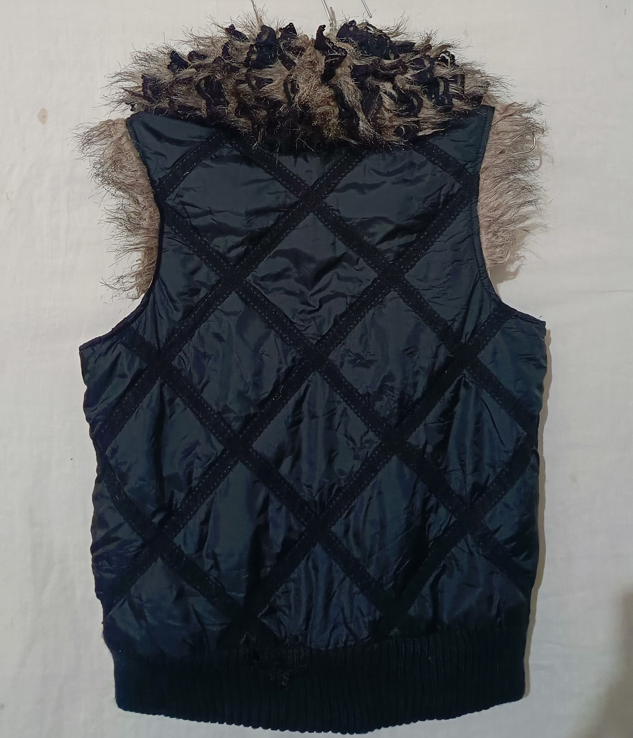 14th Addiction Fur Lace Vests Puffer black Distressed Japanese Pank Size M / US 6-8 / IT 42-44 - 2 Thumbnail
