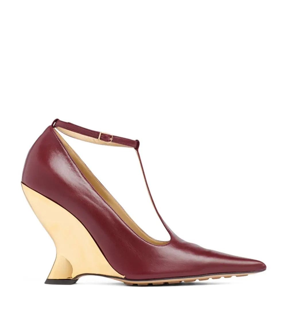 Bottega Veneta o1bcso1str0924 Punta T-Bar Pump in Burgundy Size US 9 / IT 39 - 1 Thumbnail