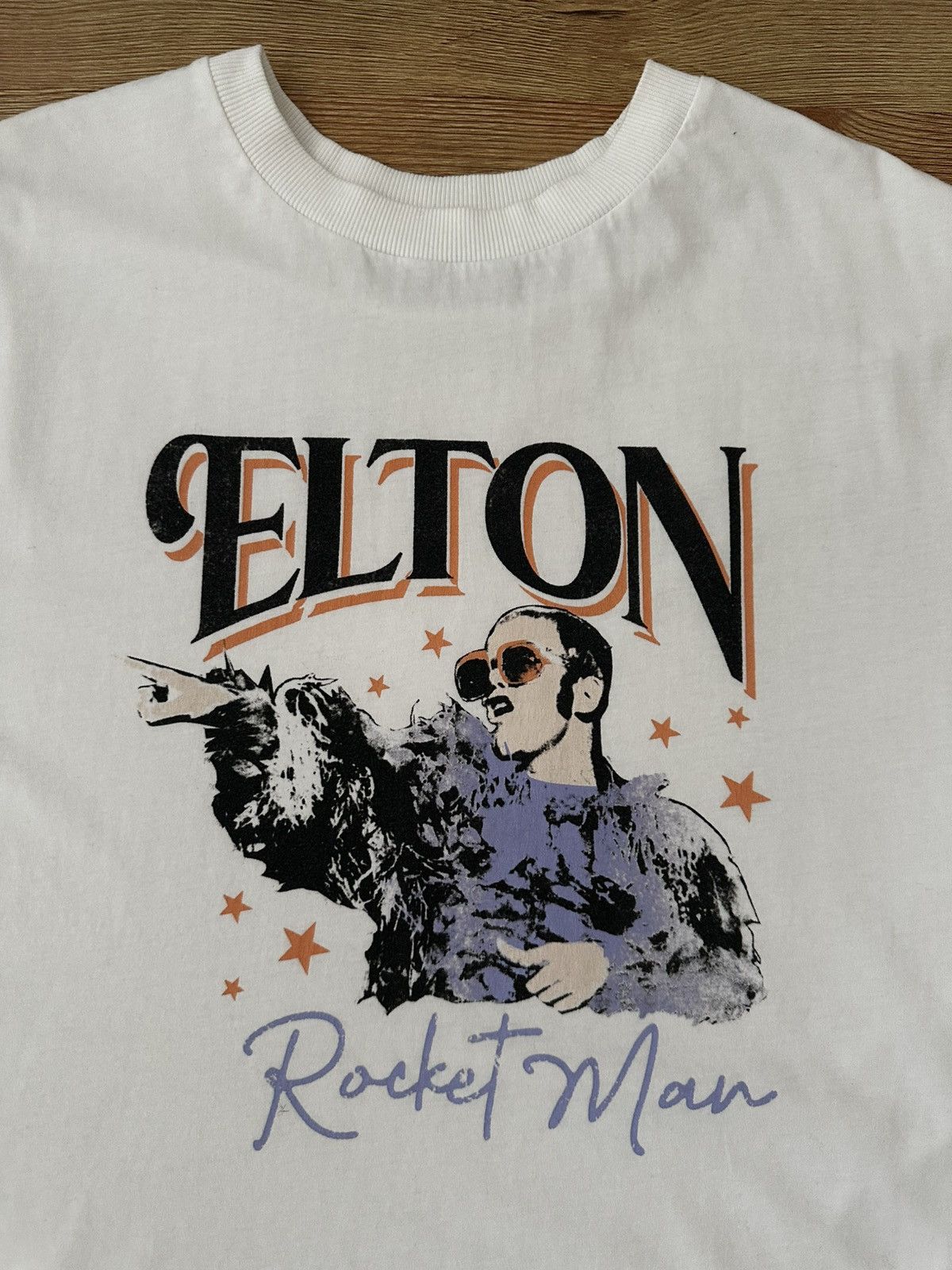 Vintage Vintage Elton John Rocket Man White T-shirt Size US M / EU 48-50 / 2 - 6 Thumbnail