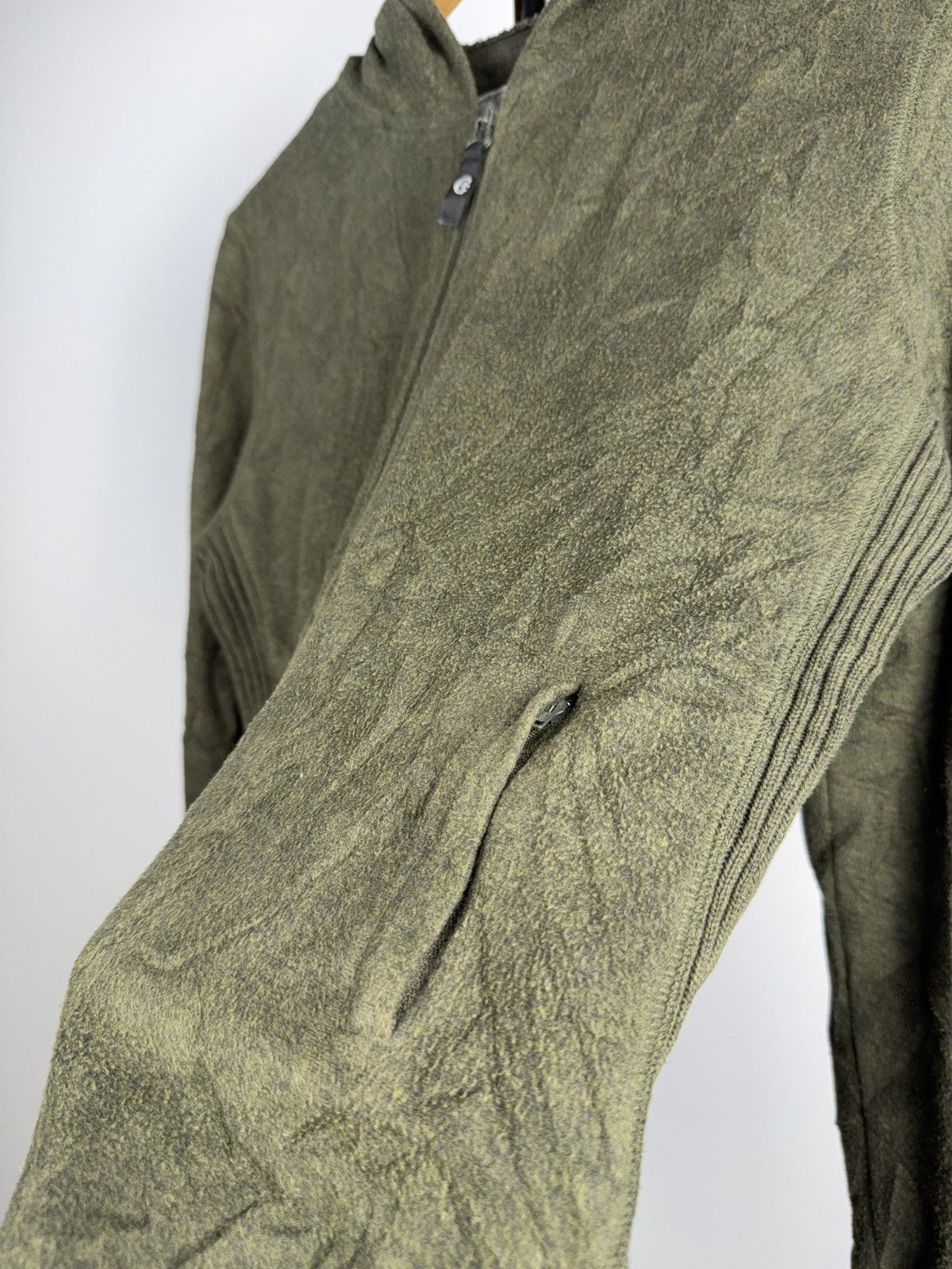 Conte of Florence 00s Conte of Florence Olive Fleece / Knit Zip Hoodie Italian Size M / US 6-8 / IT 42-44 - 5 Thumbnail