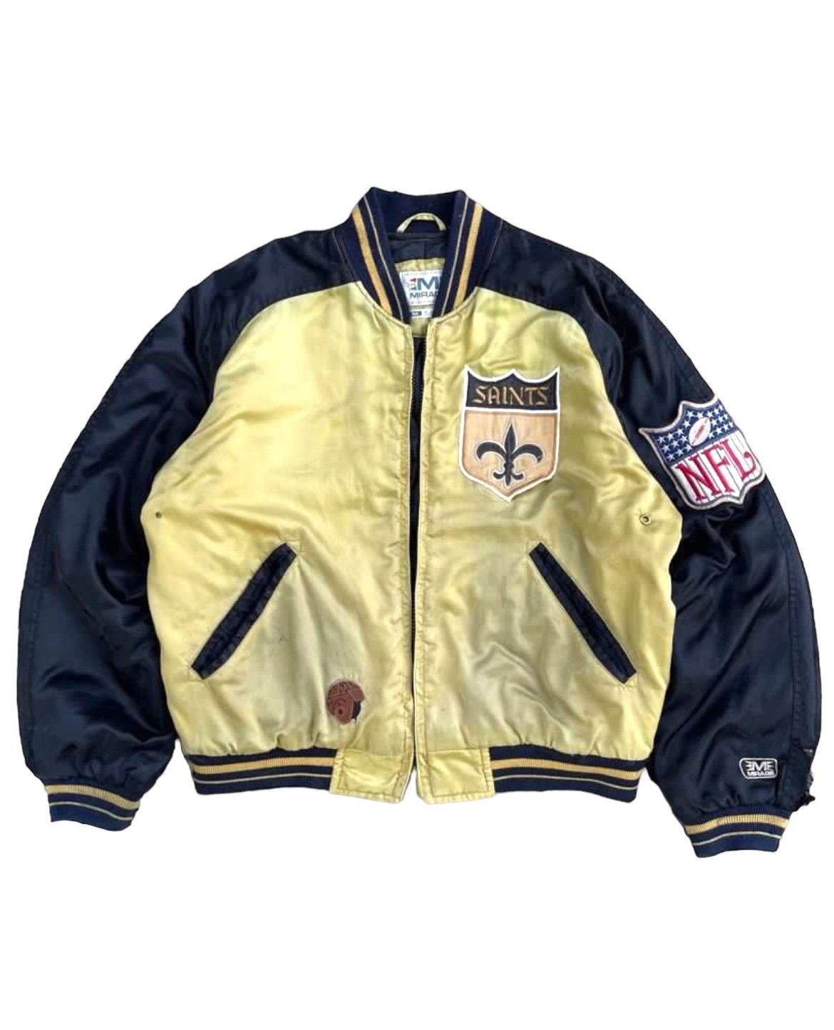 image of Vintage Mirage Bomber Jacket Nfl in Cream, Men's (Size Large)