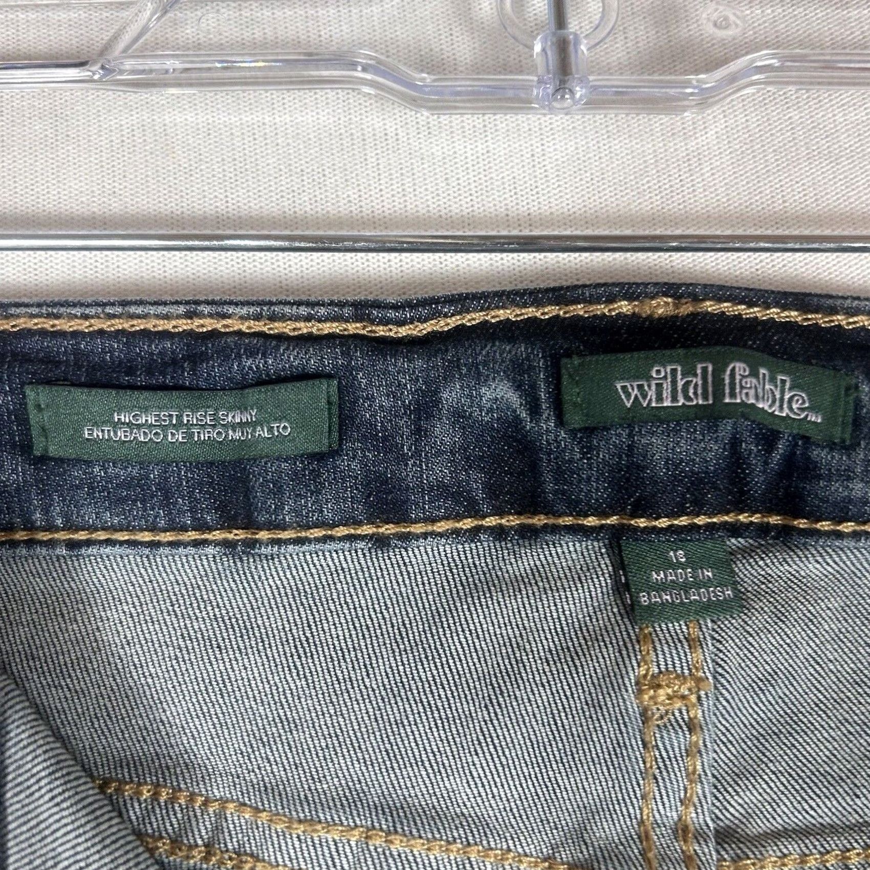 Vintage Wild Fable Highest Rise Skinny Jeans Womens 18 Distressed Blue NWT (Bohemian, Hipster) Jeans Women 5-Pocket/High Rise, Denim, Cotton Blend, Stretch Size 40" / US 18 - 5 Thumbnail