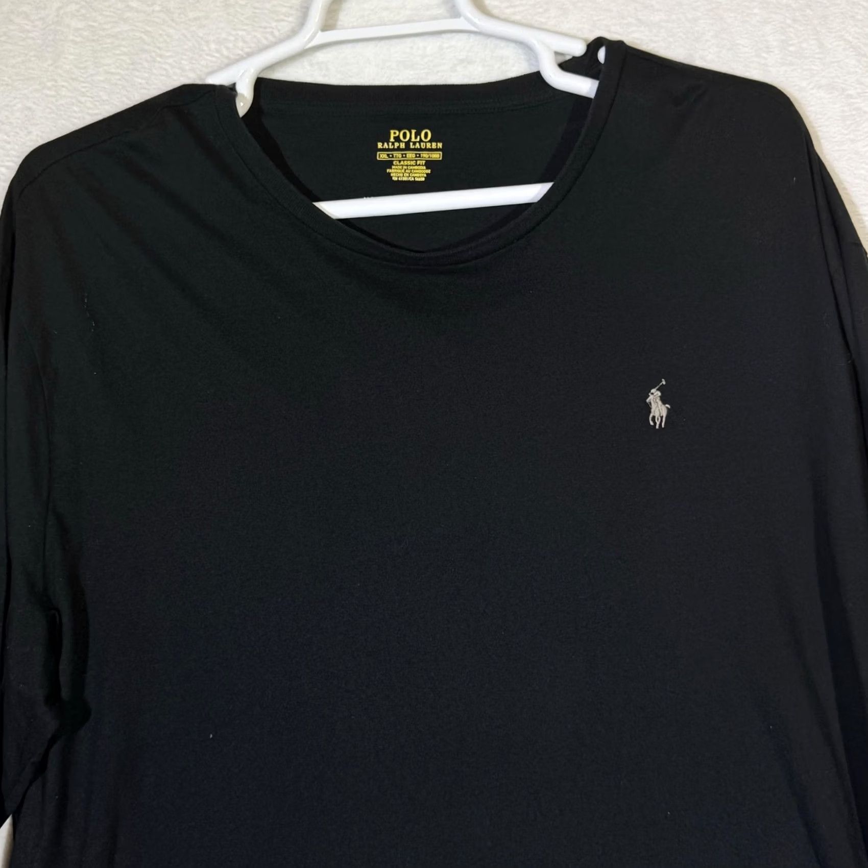 Polo Ralph Lauren Polo Ralph Lauren Shirt Mens 2XL Black Classic Fit Long Sleeve Crewneck Pony Tee Size US XXL / EU 58 / 5 - 4 Thumbnail