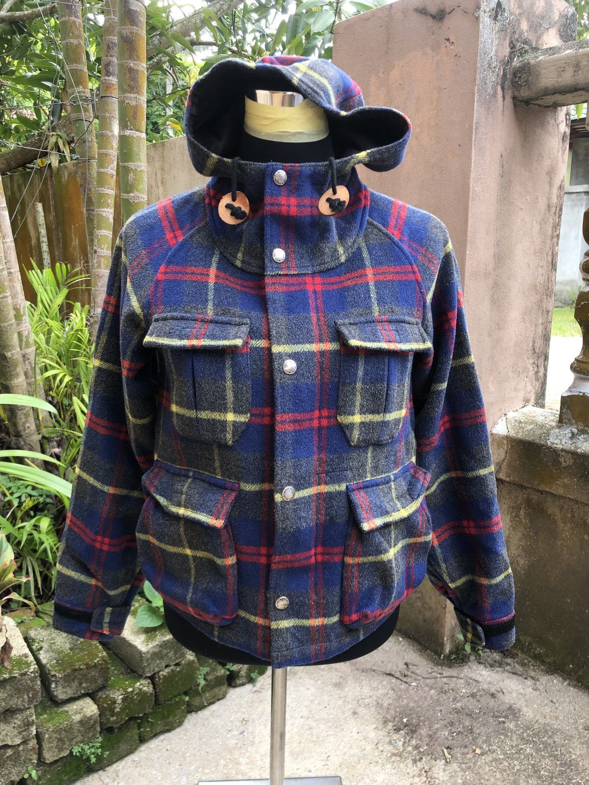 Beams Plus Vintage Beams Boy Multi Pocket Patchwork Wool Jacket Hoodie Size US S / EU 44-46 / 1 - 2 Thumbnail