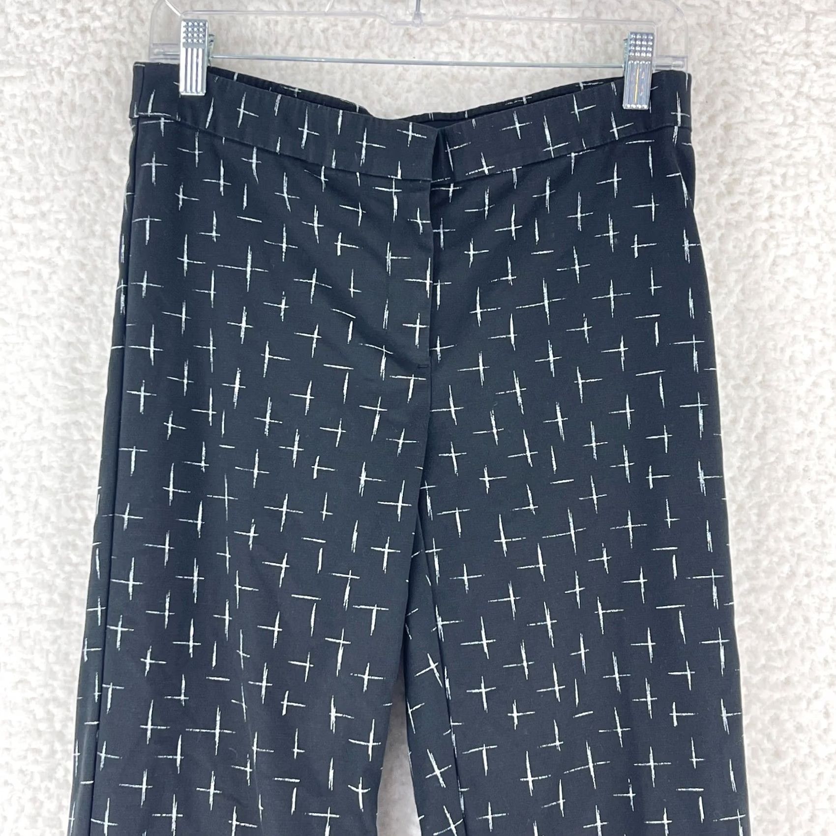 J. Jill J. Jill Black Print Flat Front Cropped Pants Womens Size 6 Geometric Cropped Straight Leg Casual Ready-to-Wear Women’s Pants Size 28" / US 6 / IT 42 - 3 Thumbnail