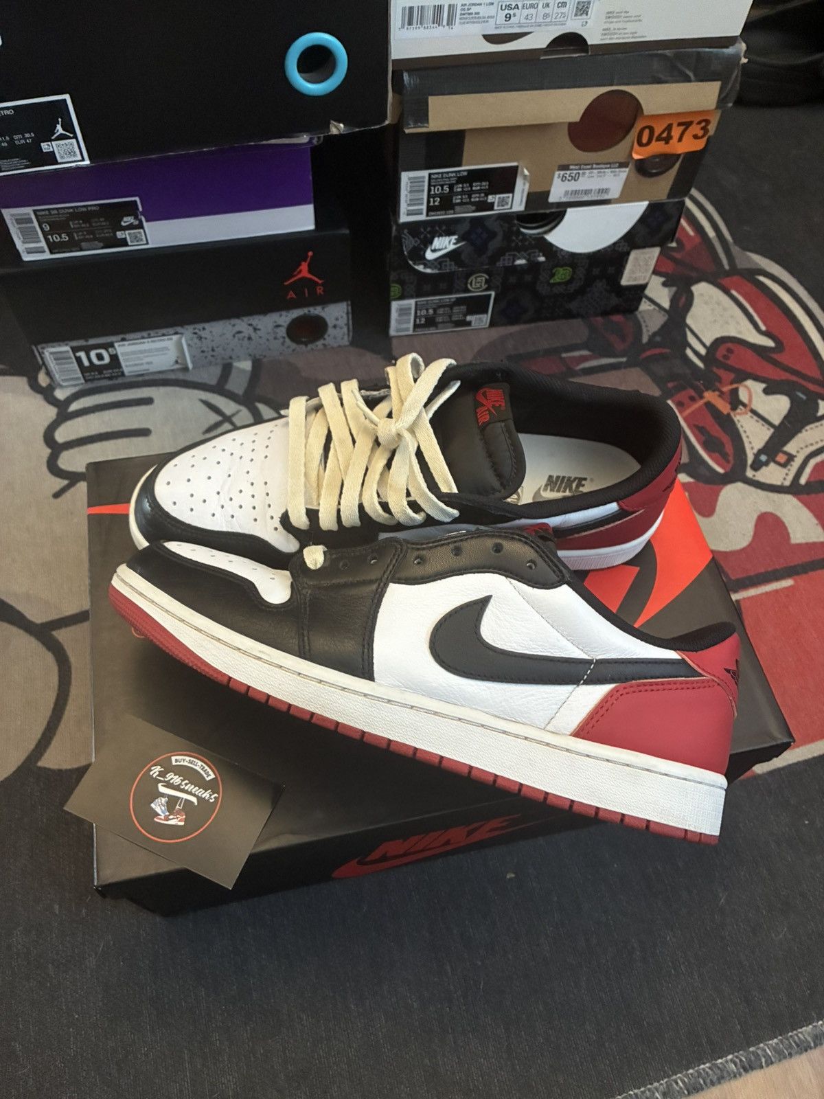 Jordan Brand Jordan 1 low black toe Size US 10 / EU 43 - 1 Thumbnail