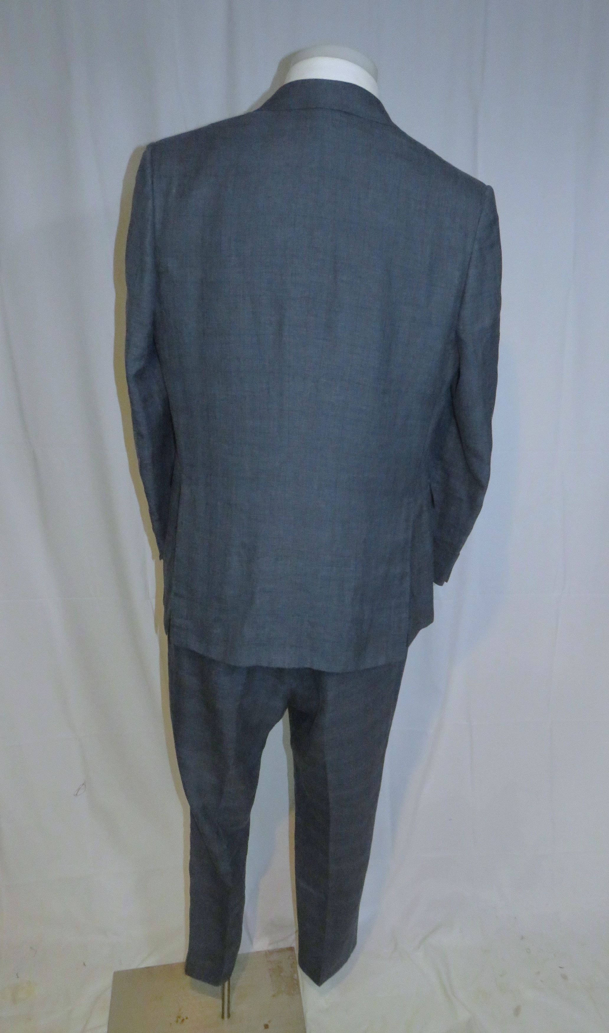 Ermenegildo Zegna Premium Exclusively Blue Plaid Silk Blend Suit 42R Size 42R - 2 Thumbnail