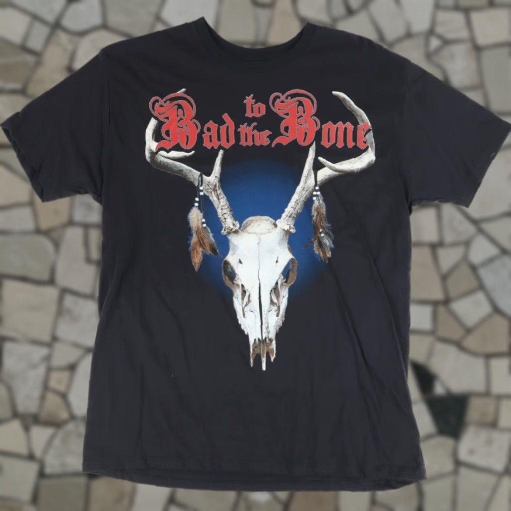 Vintage Bad to the Bone Deer Skull Solid T-Shirt Black Men XL Shirt Size US XL / EU 56 / 4 - 1 Thumbnail