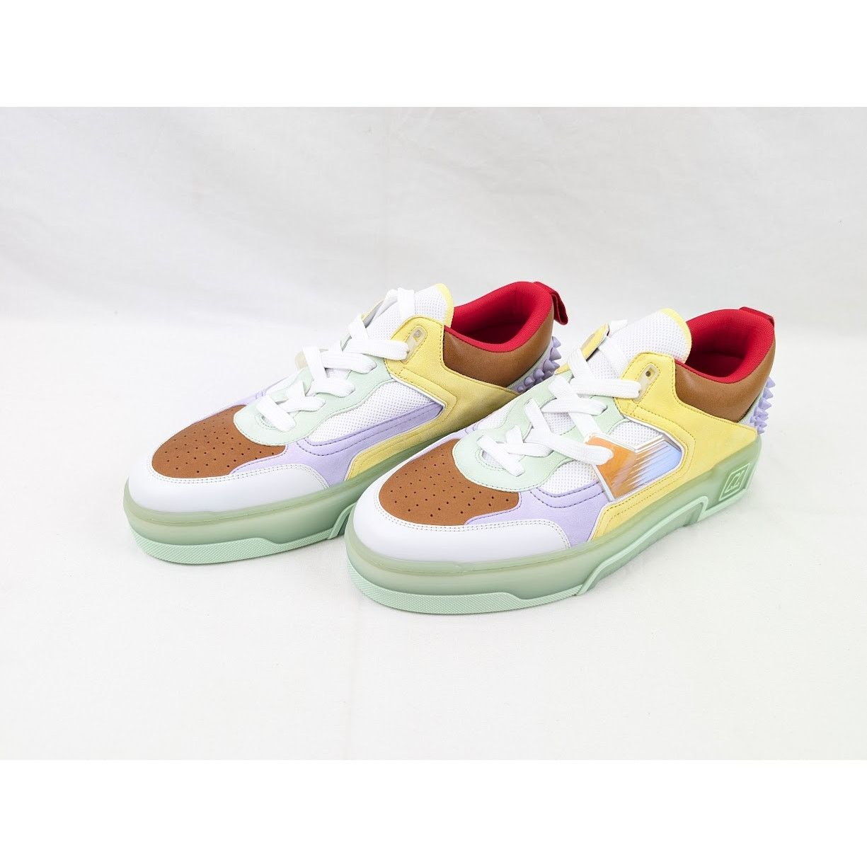 Christian Louboutin o1rshd1 Calf Astrol Loubi Flat Sneakers Studio Green/Lilac Size US 12 / EU 45 - 16 Thumbnail