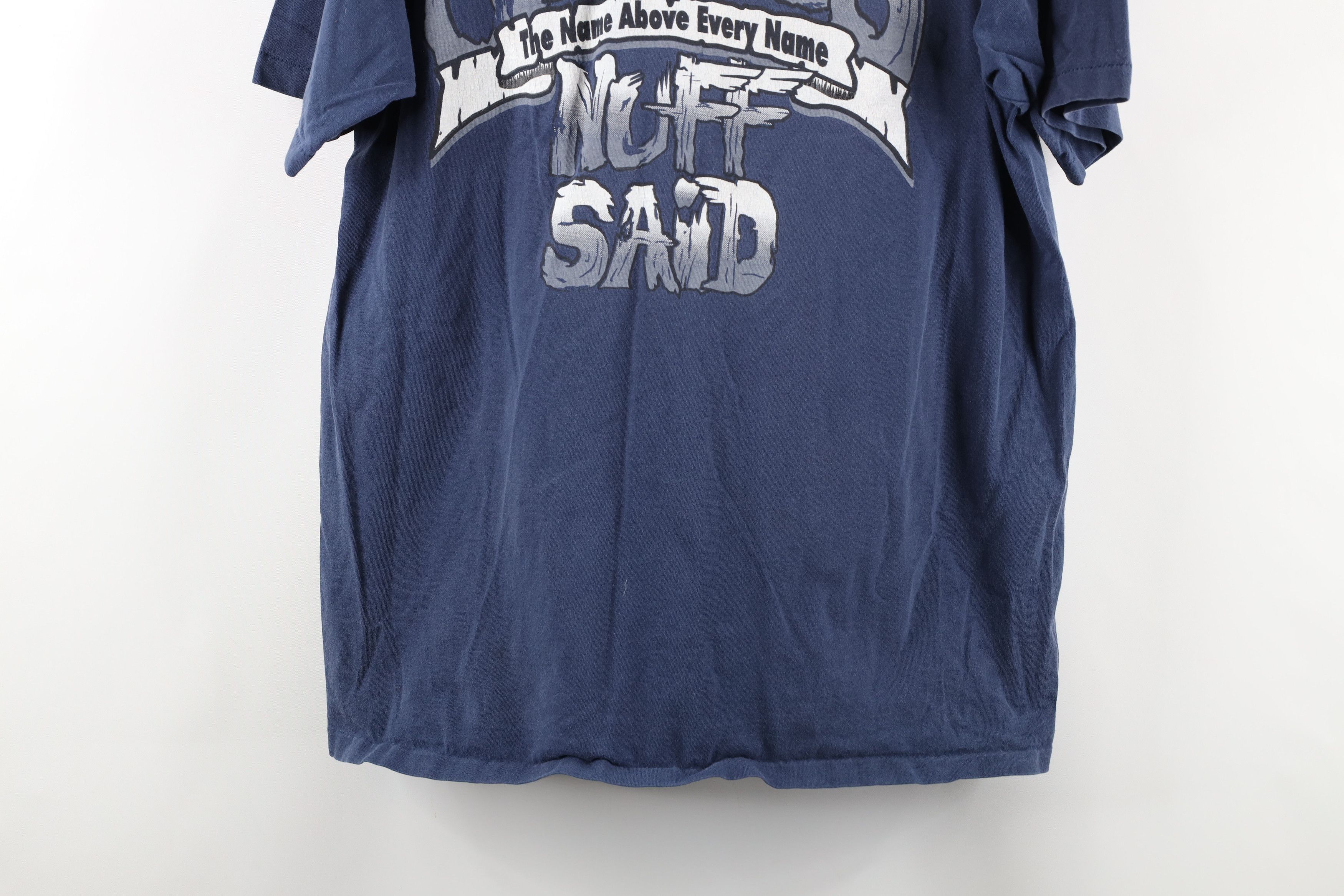 Vintage Vintage 90s Jesus The Name Above Every Name T-Shirt Blue Size US XL / EU 56 / 4 - 10 Thumbnail