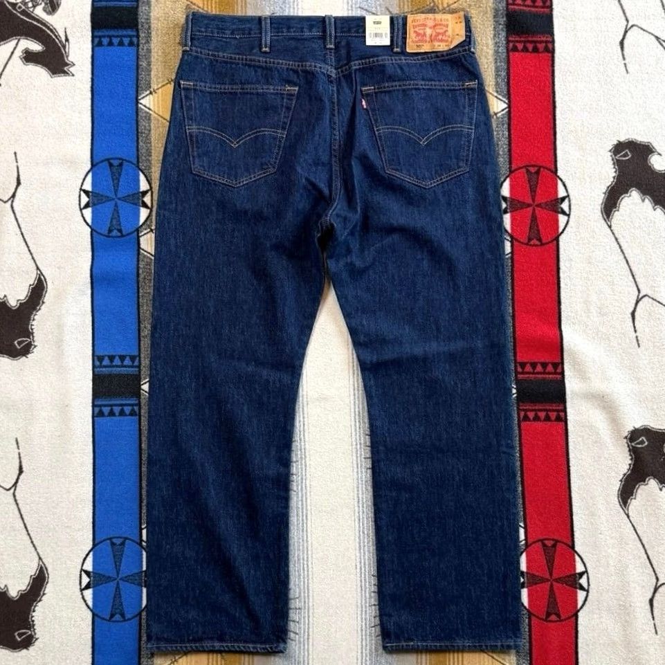 Levi's Men's Levi's 501 Original Blue Denim Jeans 38x30 Button Fly Straight Size US 38 / EU 54 - 2 Thumbnail
