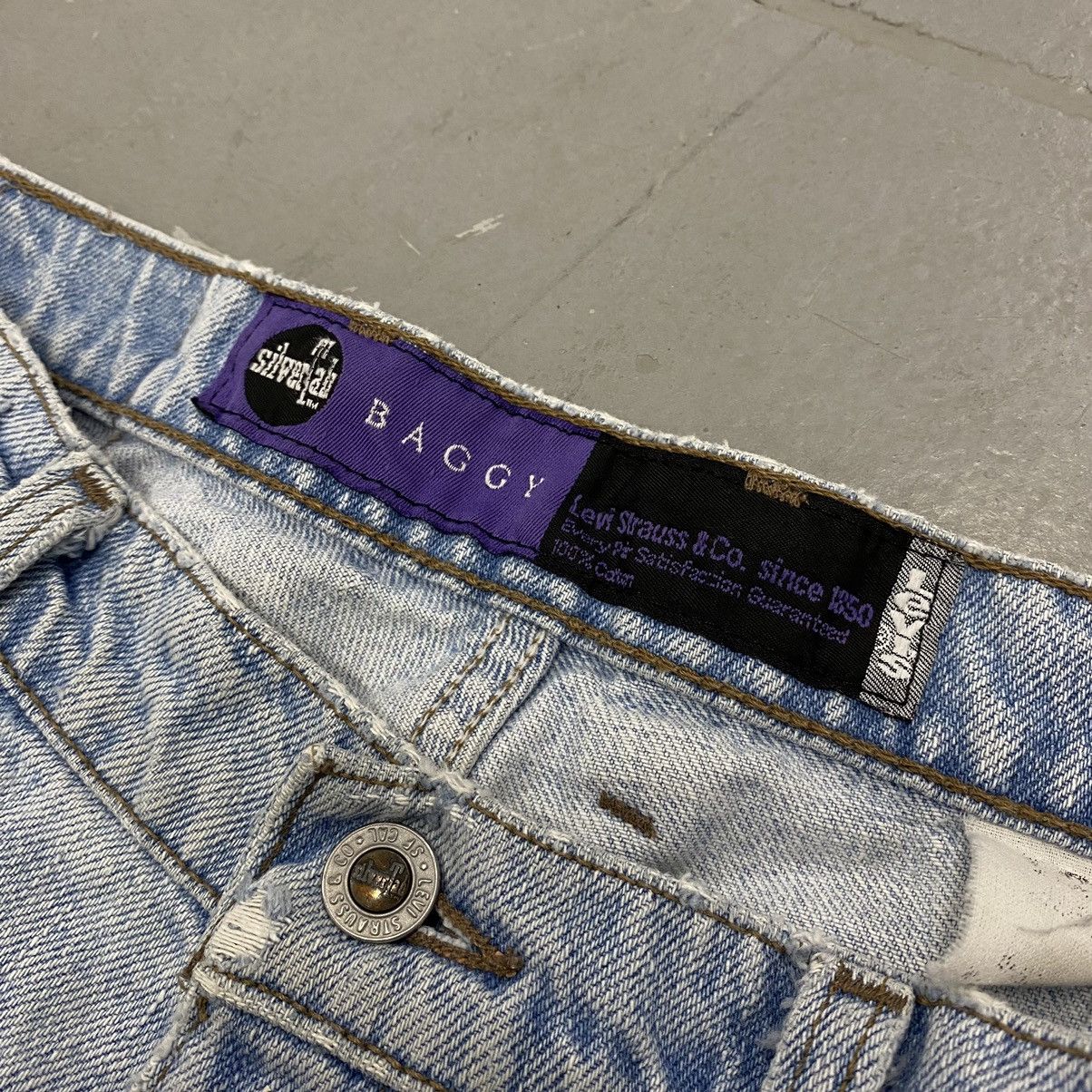 Japanese Brand × Levi's × Vintage Vtg 90s Levis Silvertab Baggy Thrashed Jeans Skater Grunge Size US 35 - 5 Thumbnail