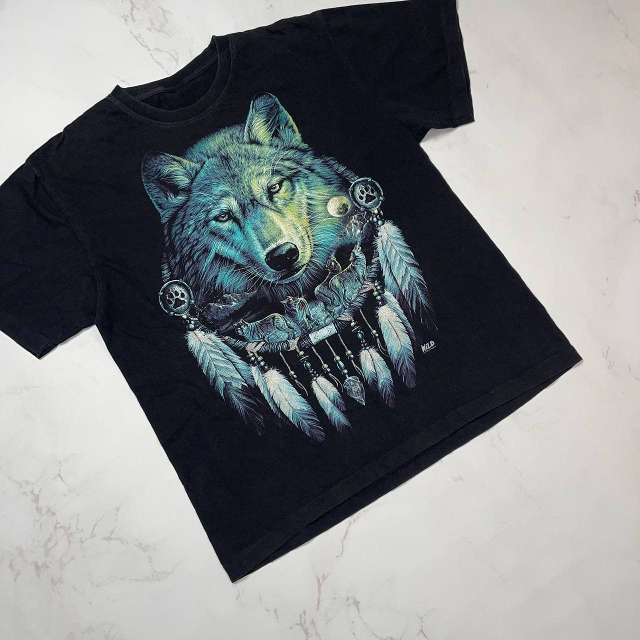 Vintage Vintage Rock Eagle Black Wolf Animal T Shirt Size XL Size US XL / EU 56 / 4 - 2 Thumbnail