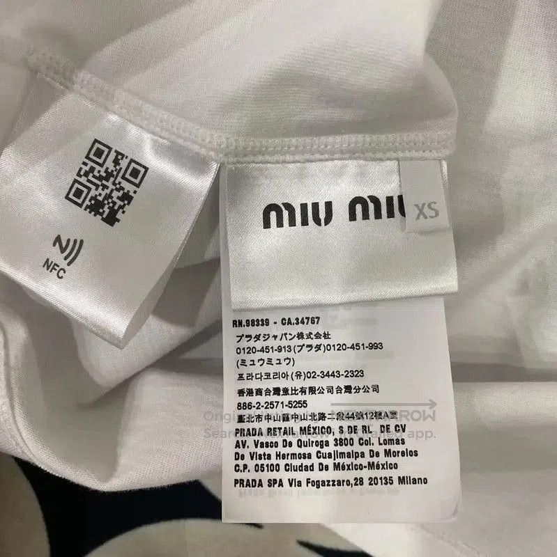 Miu Miu Miu Miu White Cotton Cropped T-Shirt . Size XS / US 0-2 / IT 36-38 - 5 Thumbnail