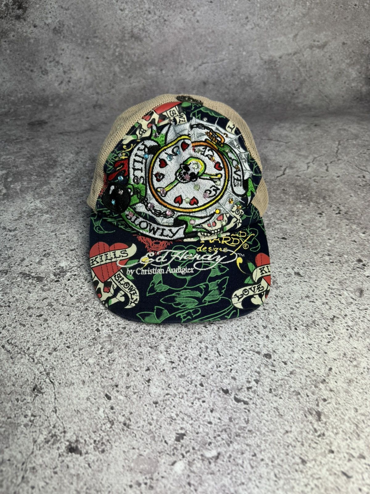 Ed Hardy × Vintage Vintage Ed Hardy Cap Y2K Trucker Hat Size ONE SIZE - 1 Thumbnail
