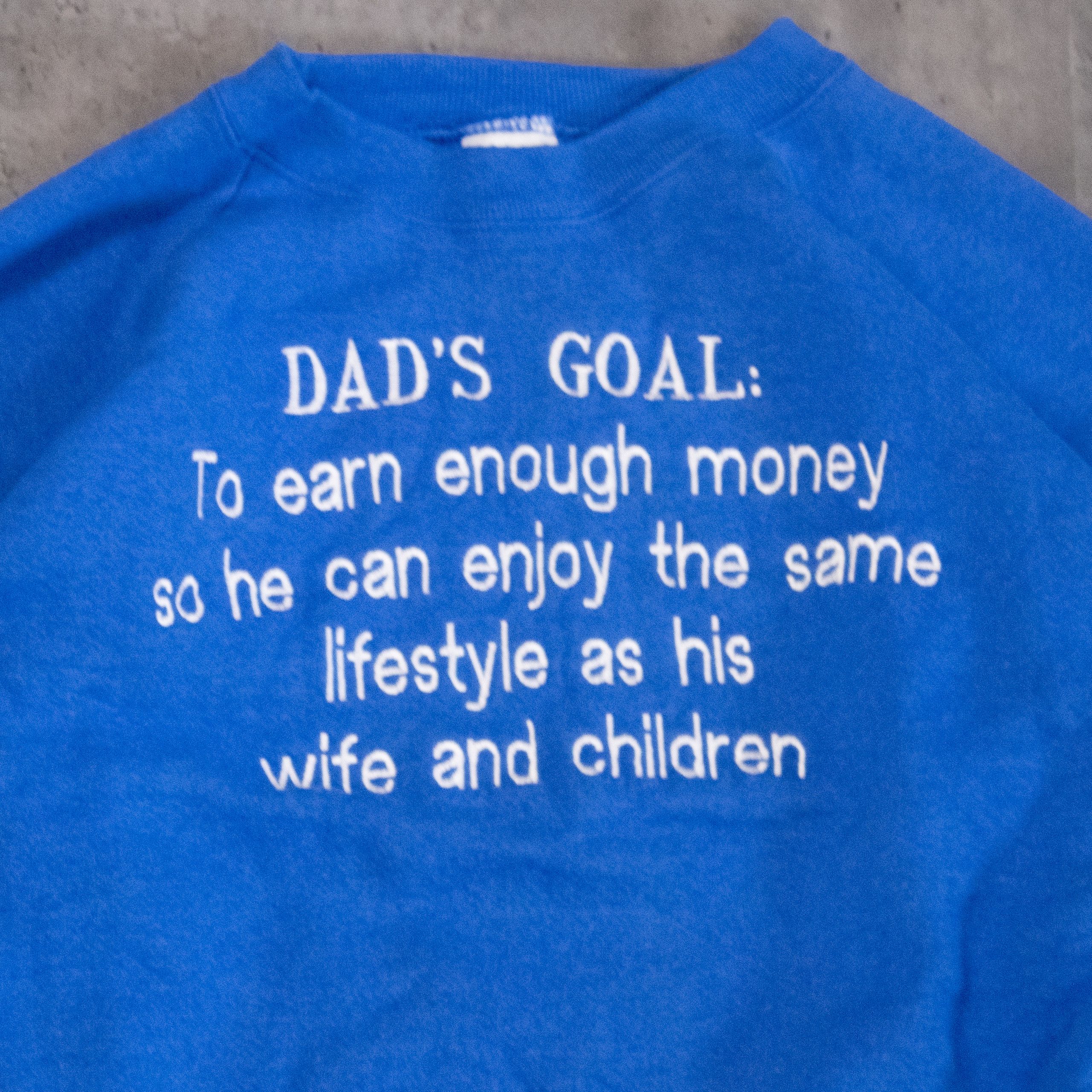 Fruit Of The Loom × Vintage Vintage 1990’s Dad’s Goal’s Raglan Blue Crewneck Sweater Size US L / EU 52-54 / 3 - 4 Thumbnail