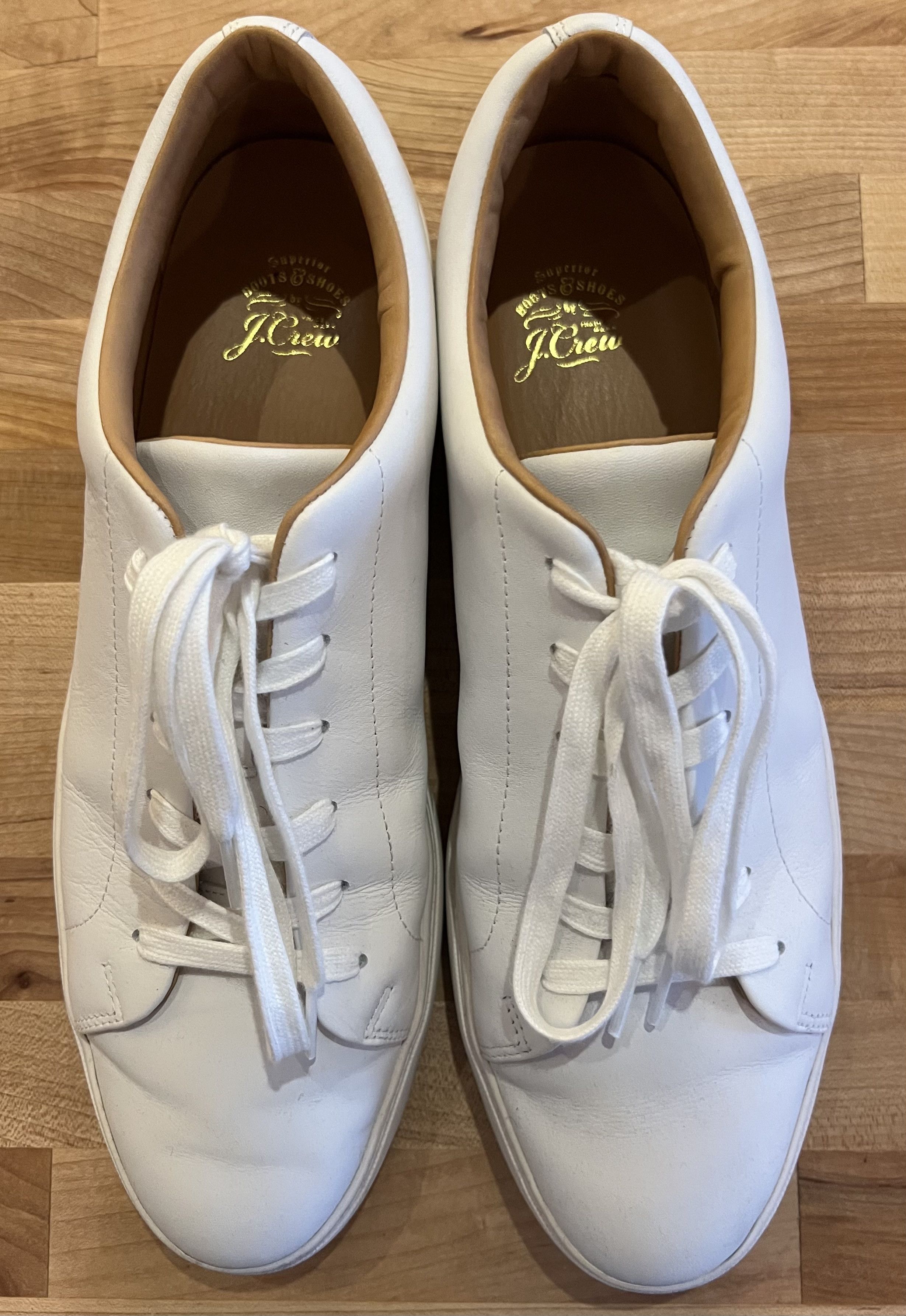 J.Crew J. Crew Court Leathers Men’s Sneakers - White - size: 13 Size US 13 / EU 46 - 2 Thumbnail