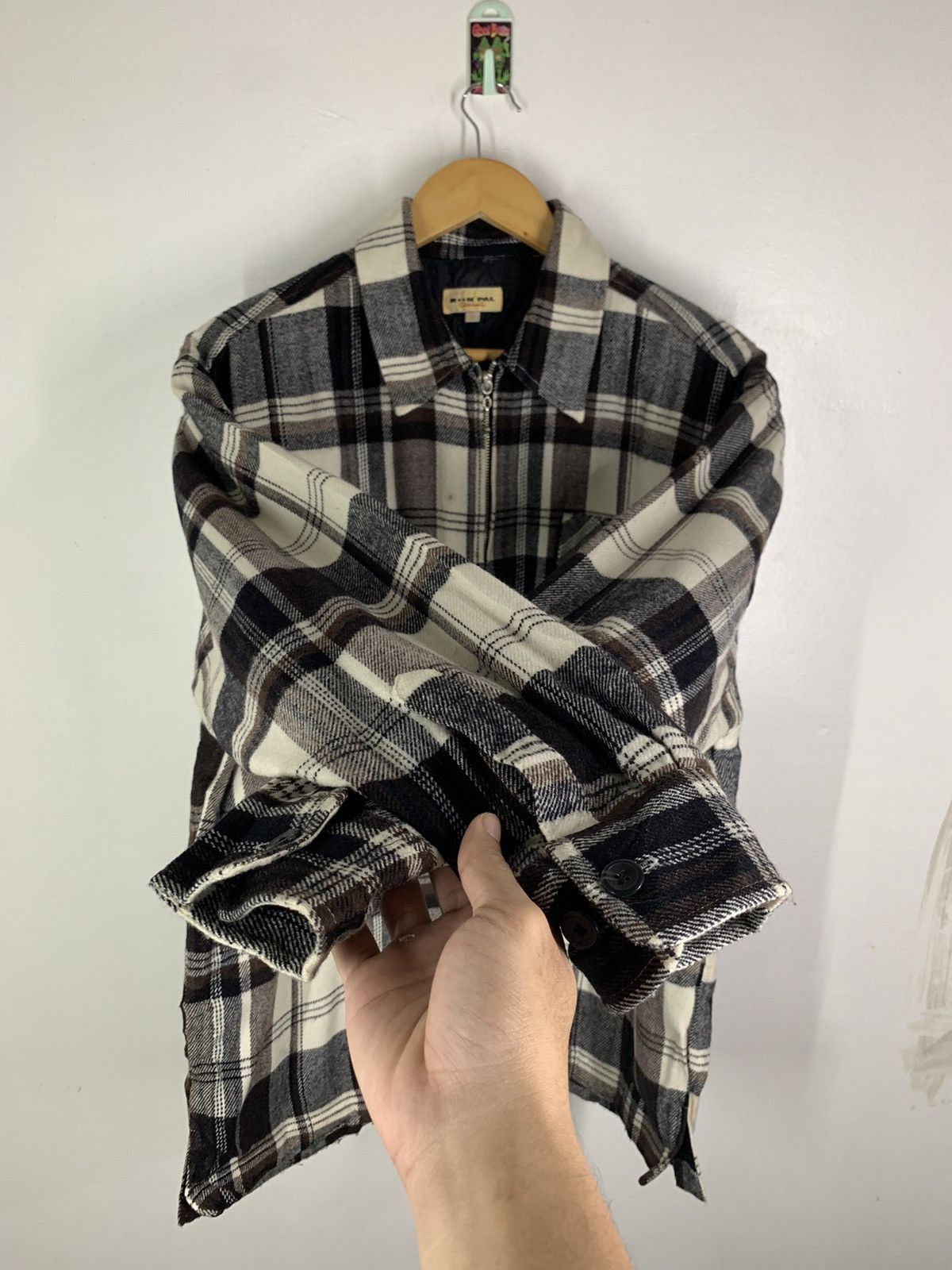 Japanese Brand × Vintage Vintage Fullzip Checkered Light Jacket Size US L / EU 52-54 / 3 - 7 Thumbnail