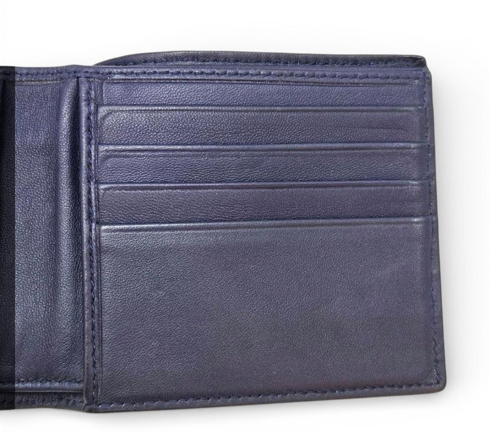 Bottega Veneta Bottega Veneta - Intrecciato Leather Wallet Navy Blue Size ONE SIZE - 5 Thumbnail