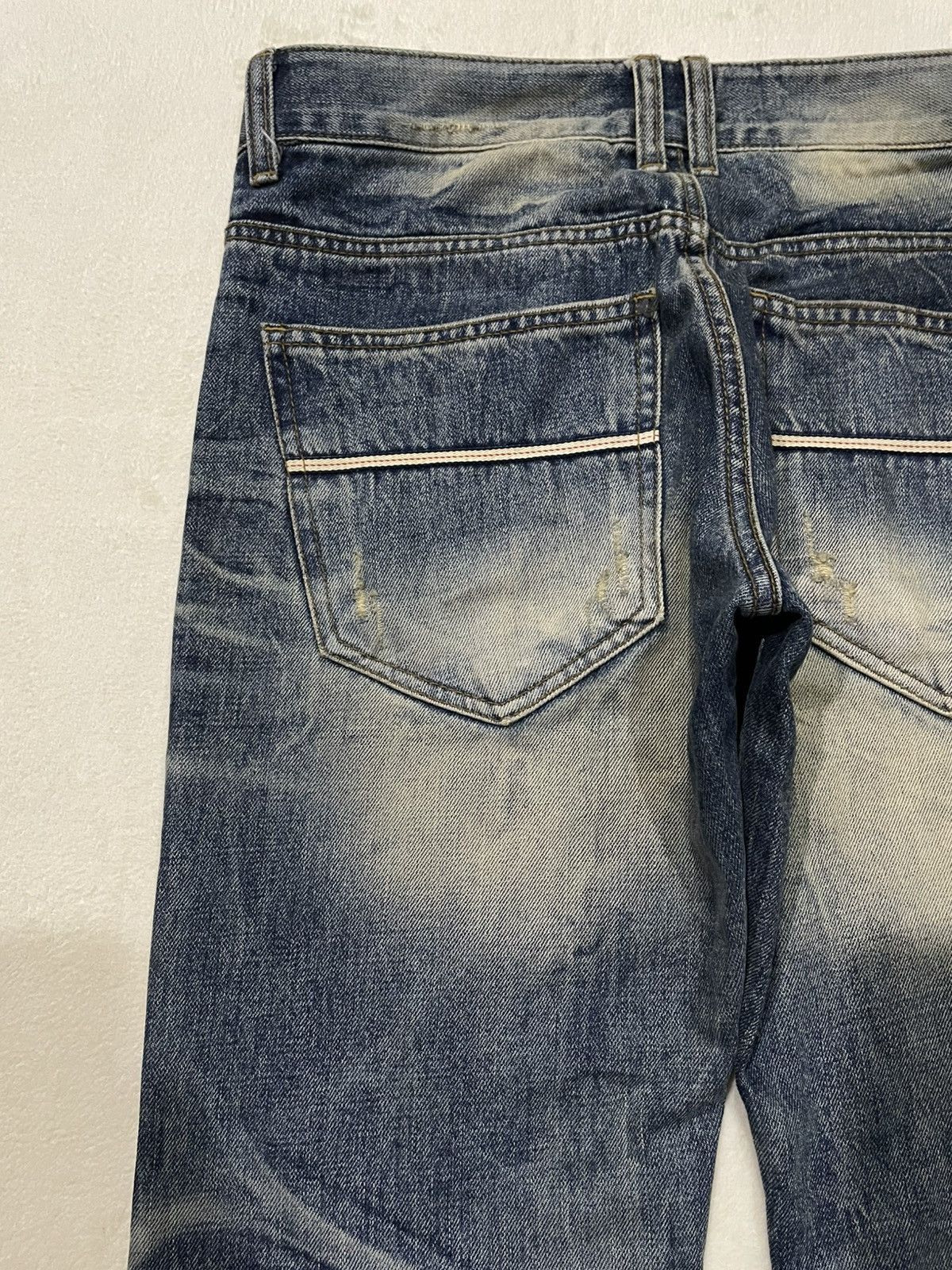 Japanese Brand Vintage Improves Boot Cut Distress Mudwash Denim Jeans Size US 31 - 15 Thumbnail