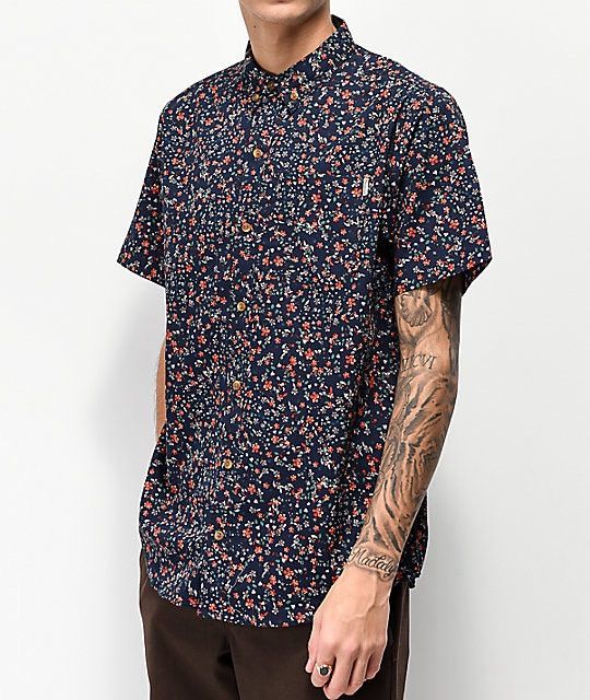 Dravus Zumiez Dravus Floral Short Sleeve Button Up T-Shirt Size US S / EU 44-46 / 1 - 7 Thumbnail