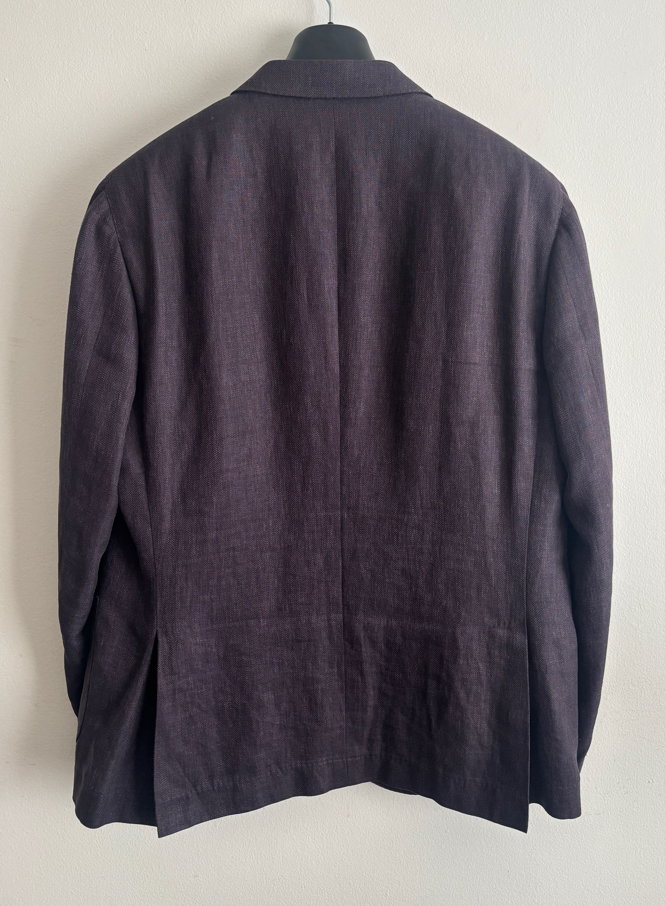 Brunello Cucinelli Unstructured Dark Plum/ Wine Wool Silk Linen Sport Coat 48 Size 48R - 13 Thumbnail