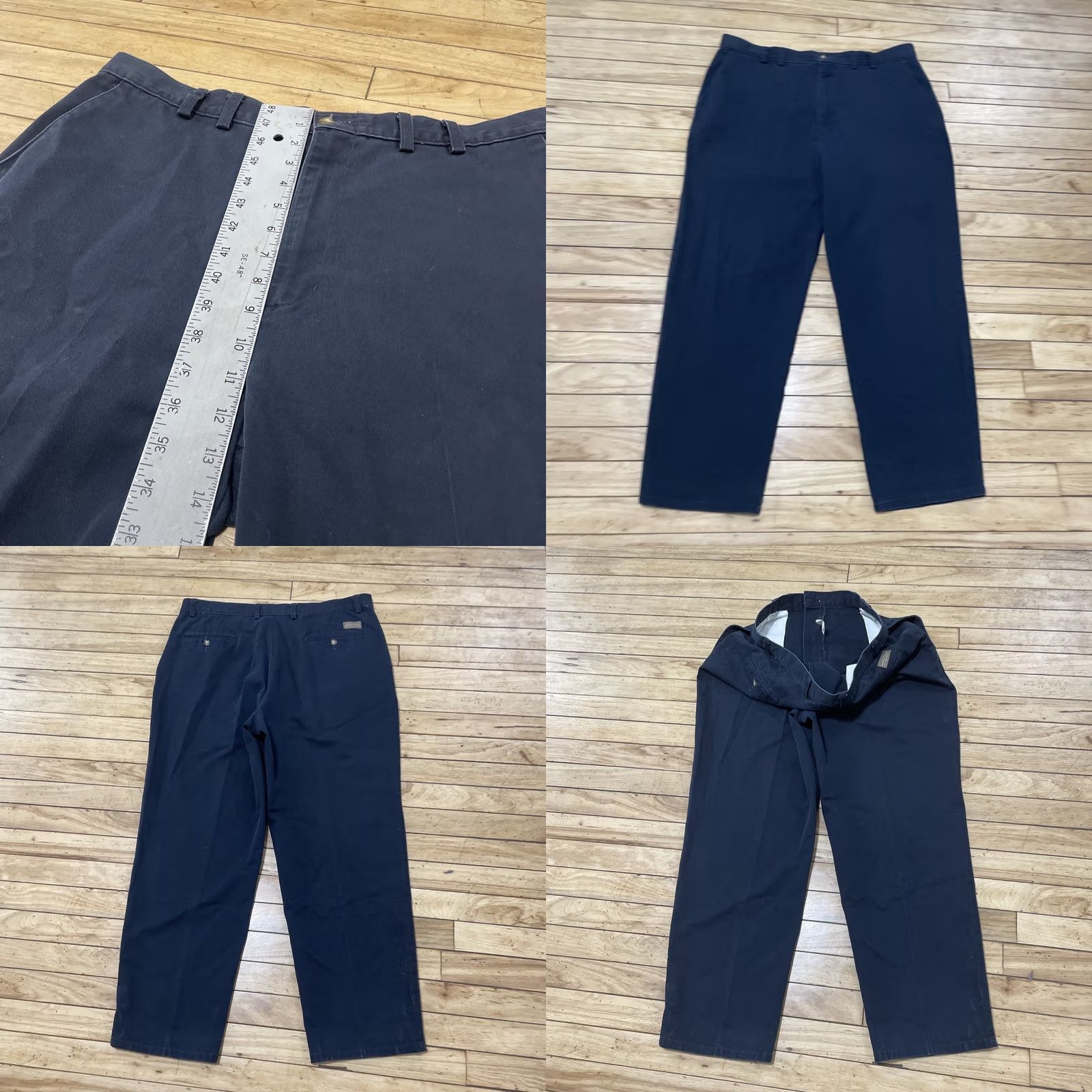 Haggar VINTAGE Haggar Pants Men 38x29 Flat Front Blue Preppy Business Exec Work Khakis Straight Taper Twill Slax Size US 38 / EU 54 - 11 Thumbnail