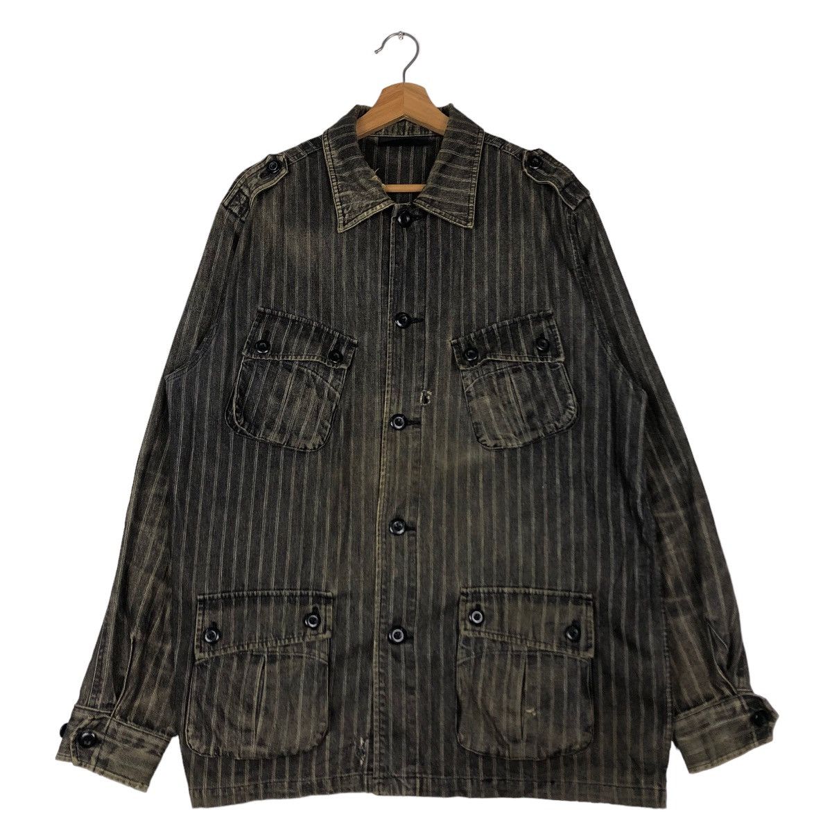 Japanese Brand 🔥Vintage Hickory Chore Jacket Airwalk Hybrid Issey Miyake Size US L / EU 52-54 / 3 - 1 Thumbnail