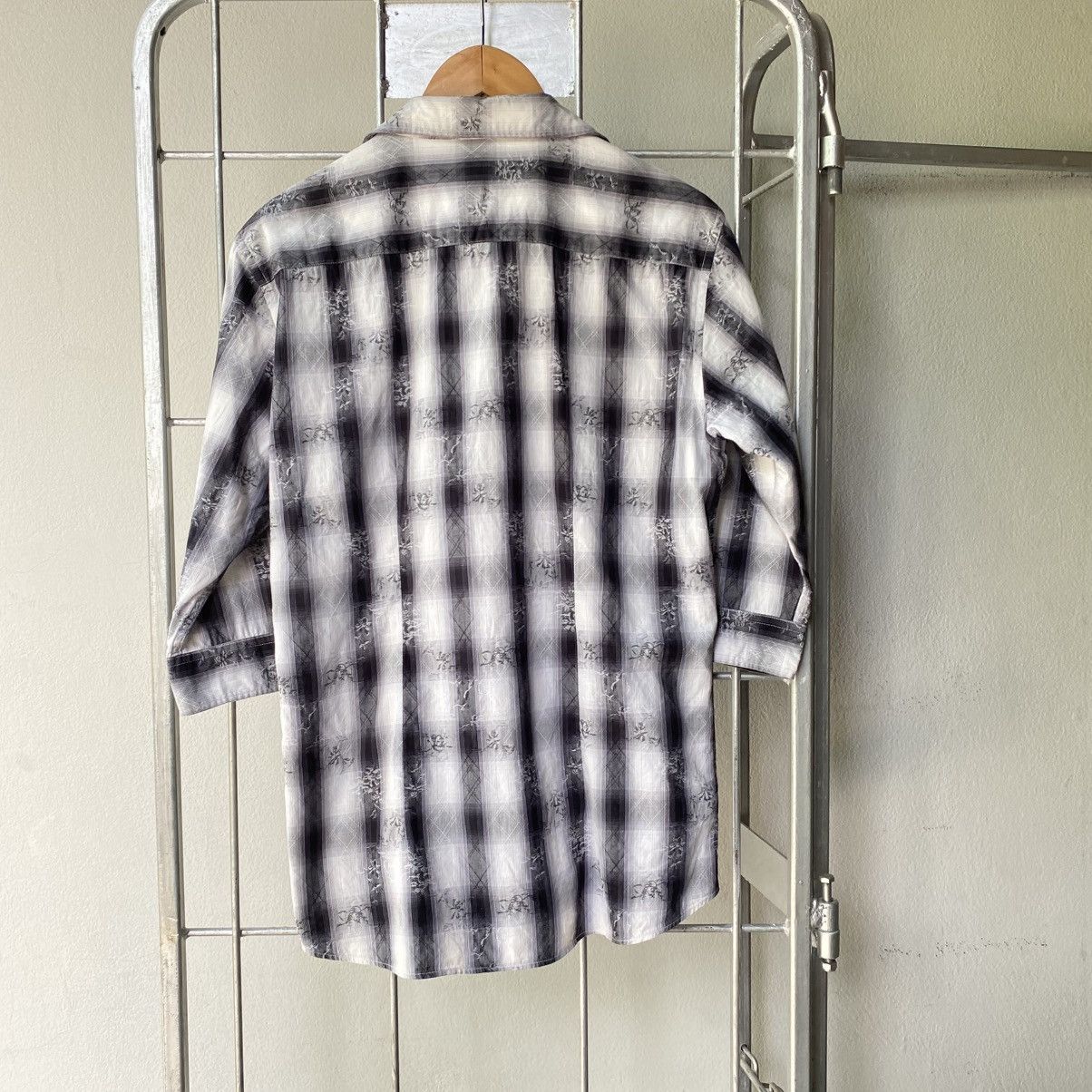 Tornado Mart TORNADO MART Black & White Ombre Plaid Shirt Size US L / EU 52-54 / 3 - 9 Thumbnail