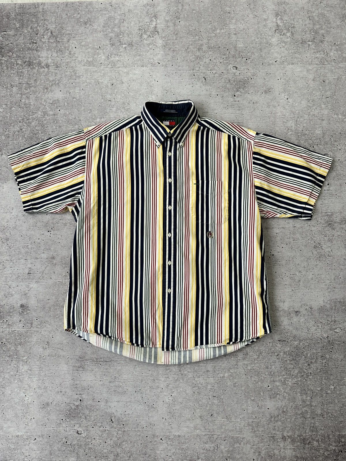 Tommy Hilfiger × Vintage Tommy Hilfiger Y2K Striped Shirt Notorious BIG style Size US XL / EU 56 / 4 - 1 Thumbnail