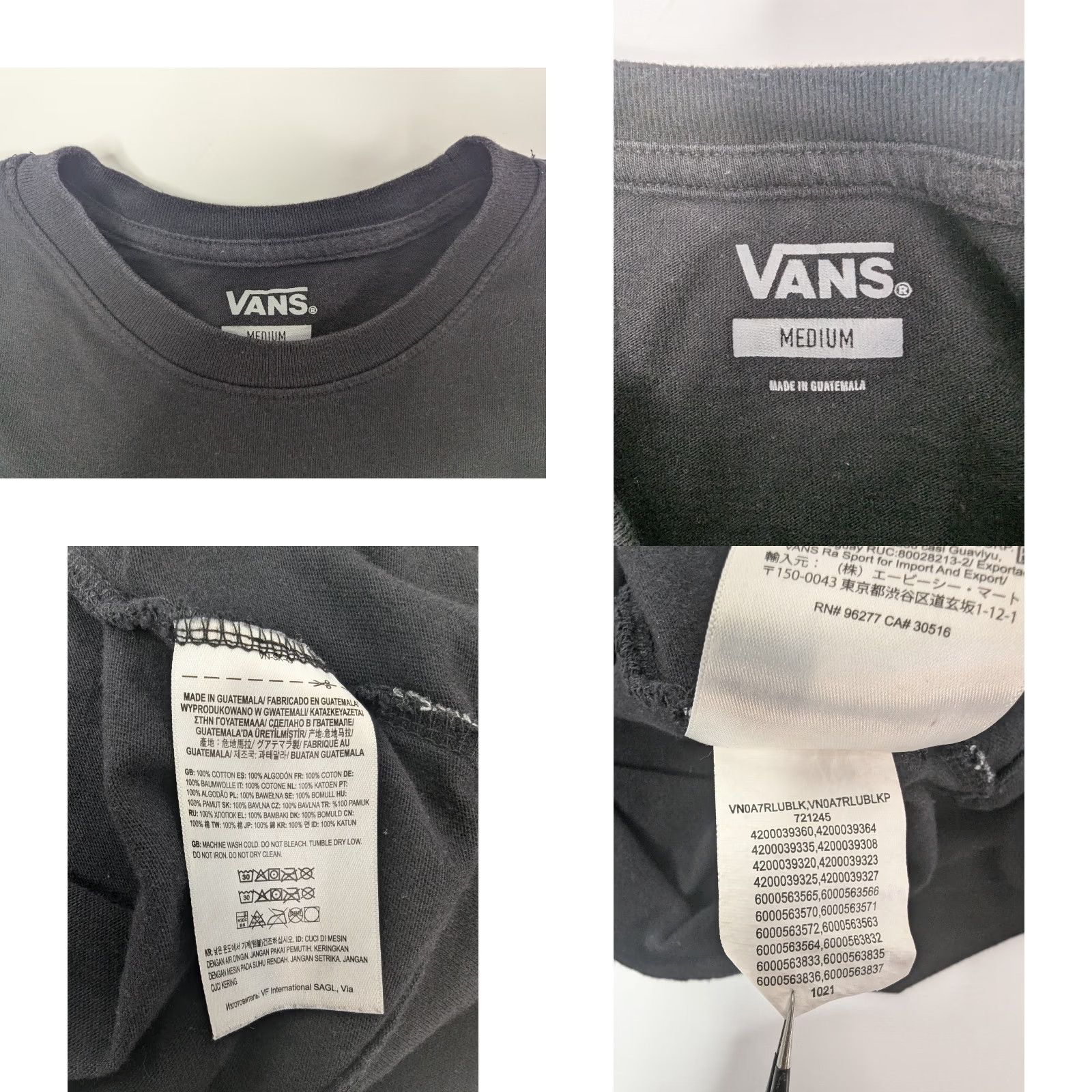 Vans VANS Womens T-Shirt Shirt Black 100% Cotton Logo Casual Sleeve Long Sleeve Regular M US Vintage: No Size M / US 6-8 / IT 42-44 - 8 Thumbnail
