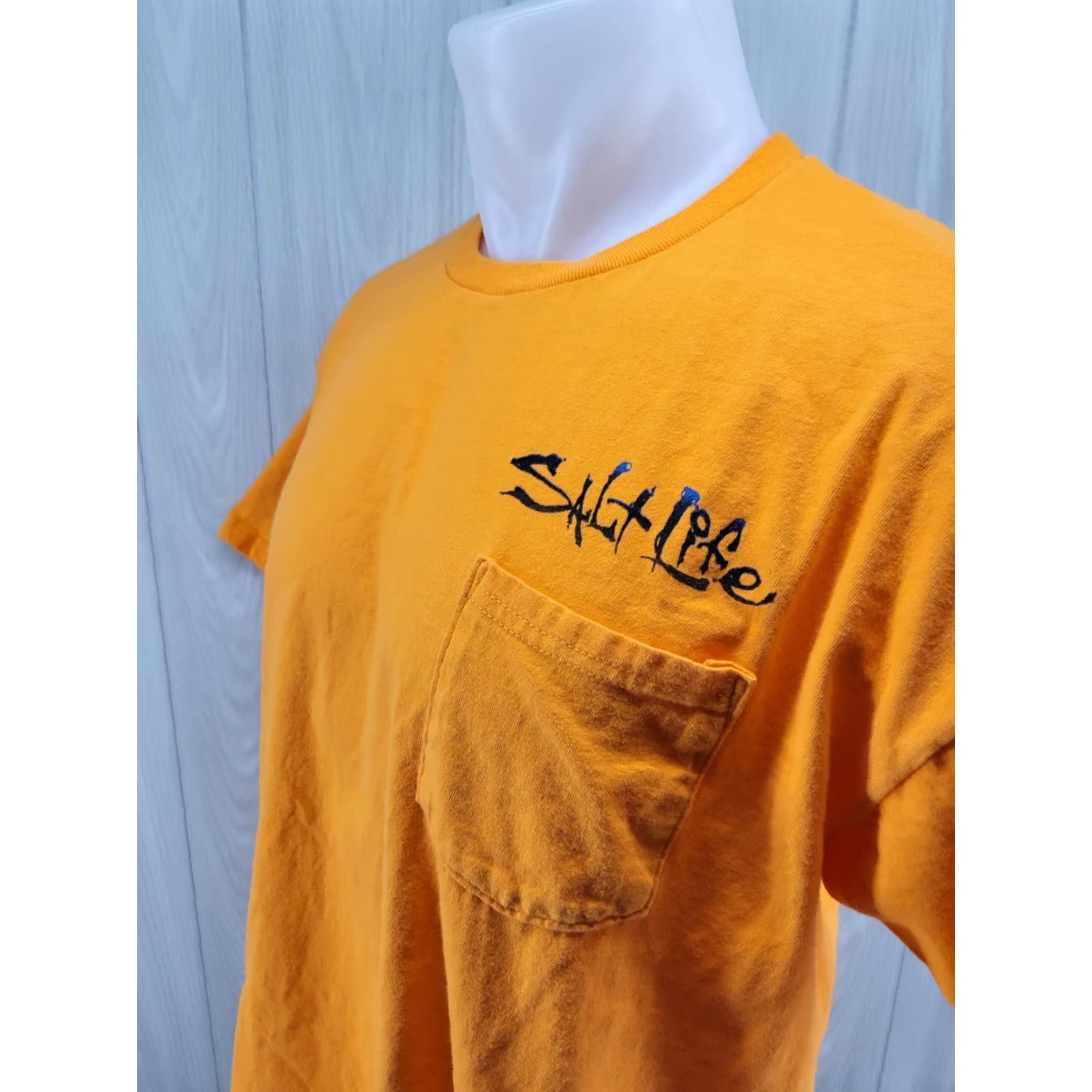 Vintage Salt Life Fish Fishing Pocket Tee T Shirt Mens XL Orange Shirt Size US XL / EU 56 / 4 - 4 Thumbnail