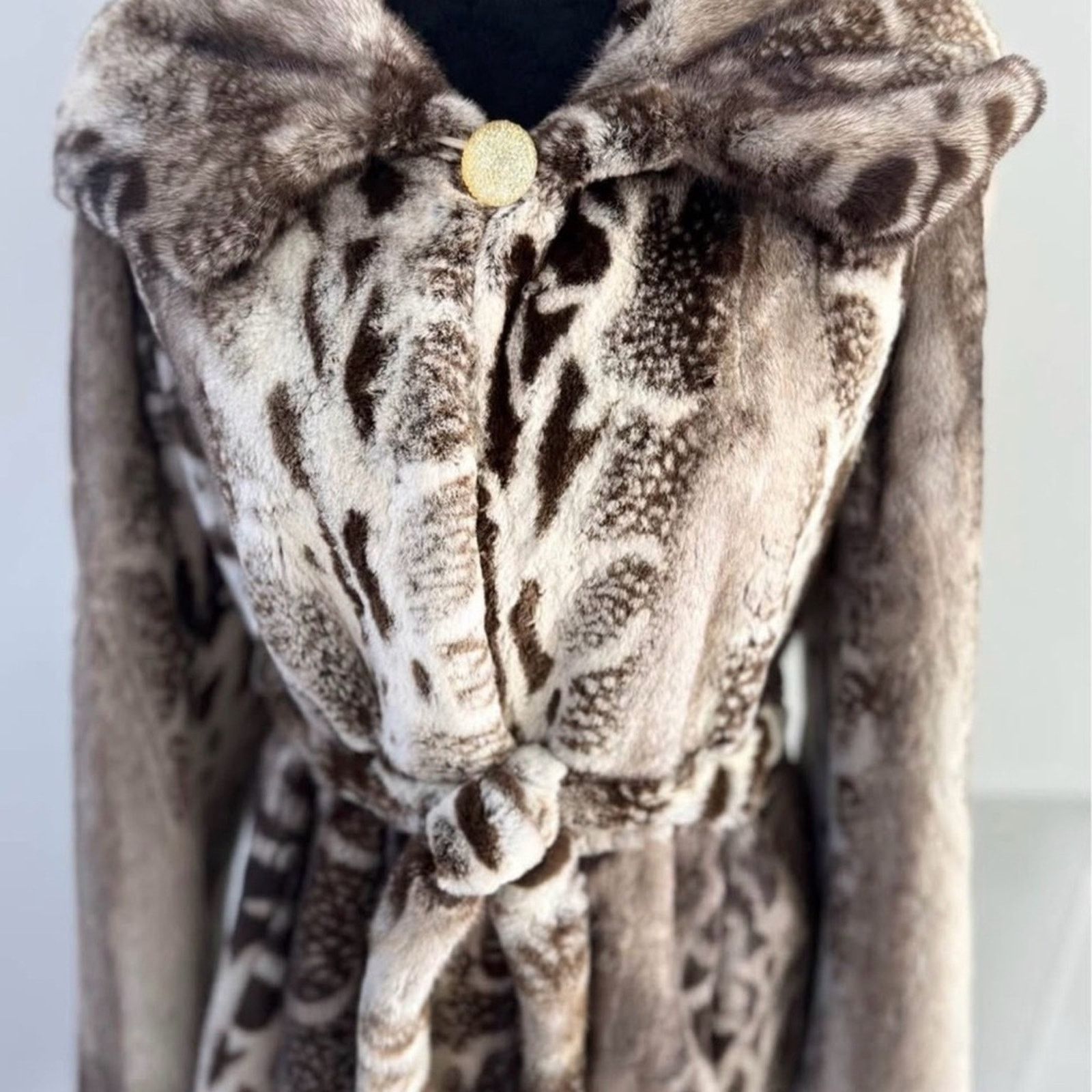 Other New Y2K Elegant Animal Print Mink Fur Coat size S Size S / US 4 / IT 40 - 6 Thumbnail