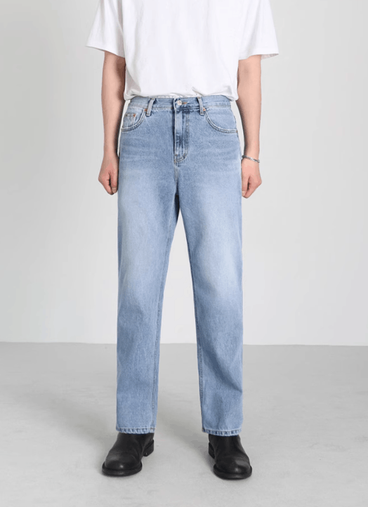 Japanese Brand × Jean Light blue washed loose versatile trendy jeans Size US 32 / EU 48 - 1 Thumbnail