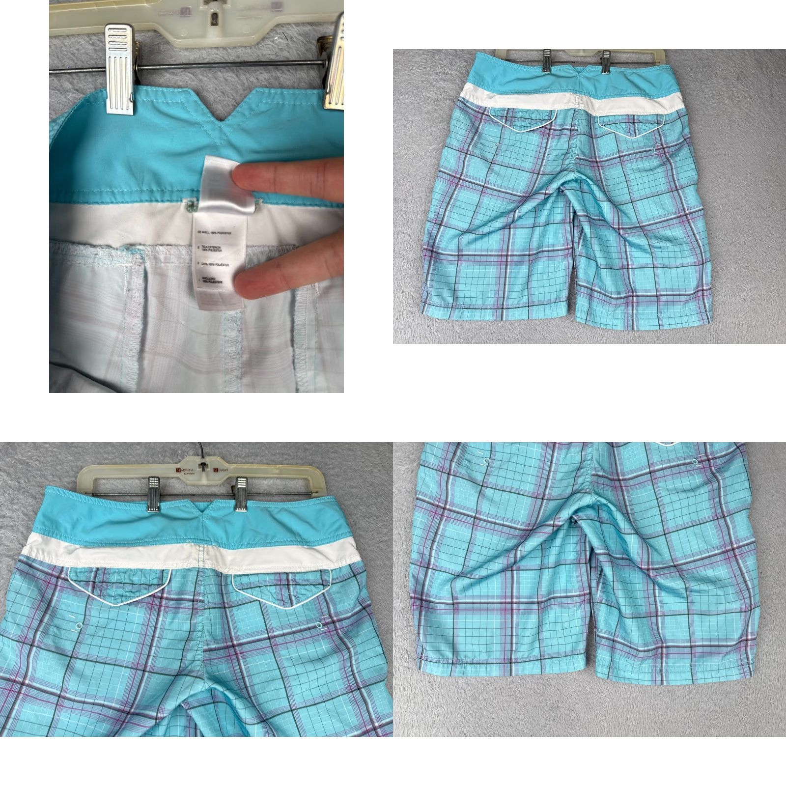 The North Face The North Face Swim Trunks Women 10 Blue Plaid 100% Polyester Beach Pool Size ONE SIZE - 9 Thumbnail