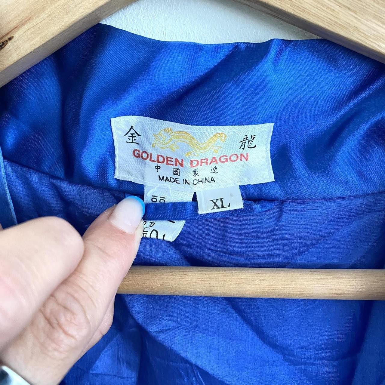Vintage GOLDEN DRAGON CHINESE BLUE KIMONO SILK ROBE XL Size ONE SIZE - 3 Thumbnail
