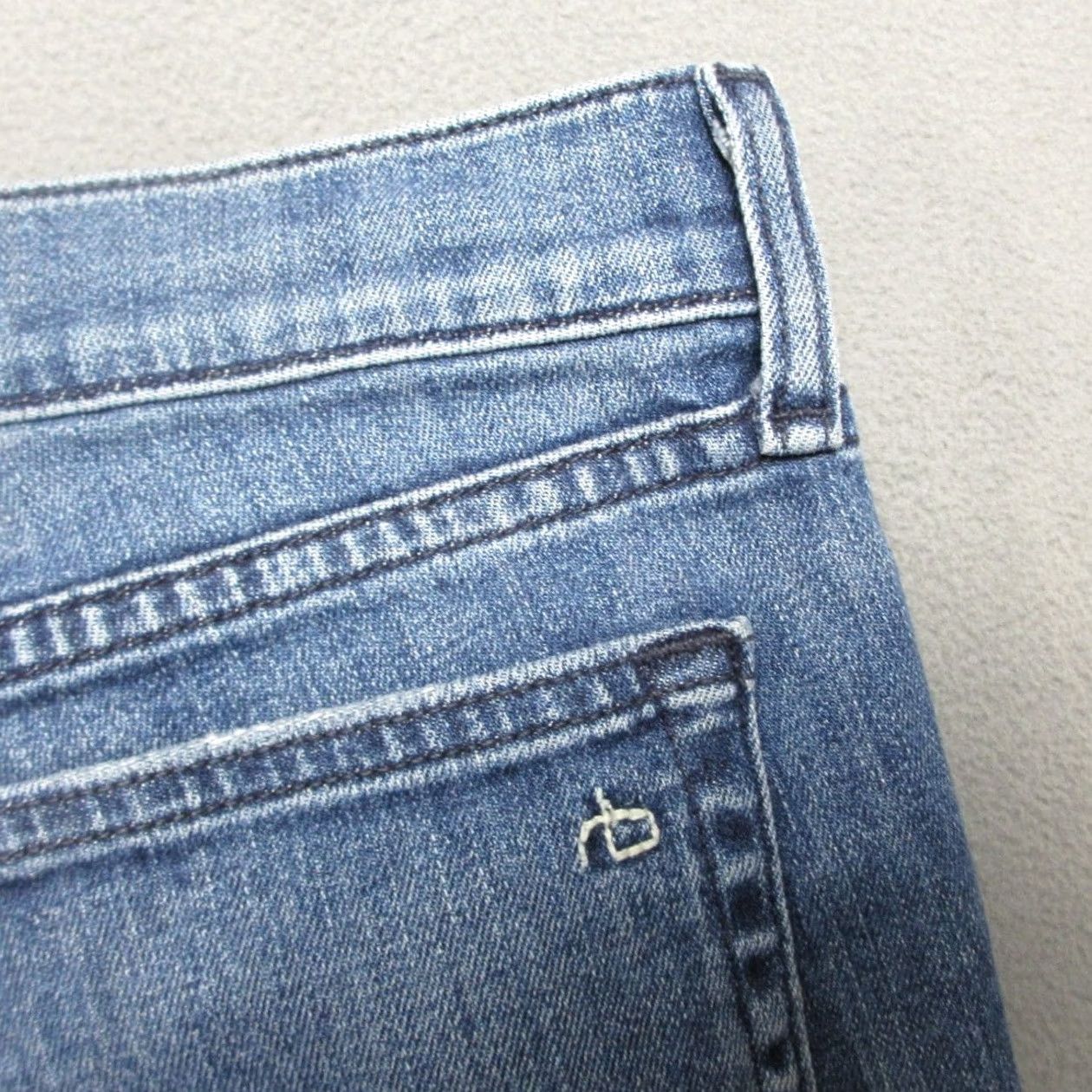 Rag & Bone Rag & Bone Jeans Womens 28X26.5 Blue Denim Dre Low Rise Frayed Hem Straight Leg Size 28" / US 6 / IT 42 - 3 Thumbnail
