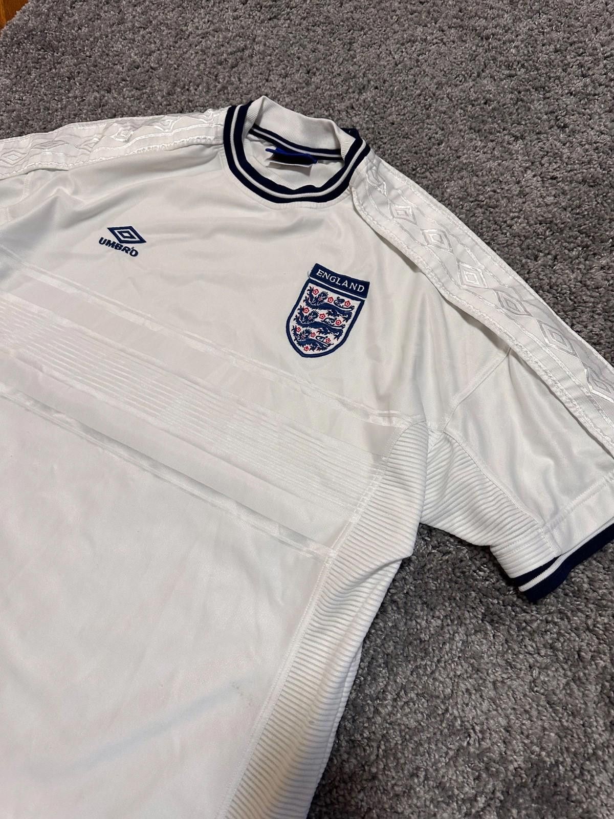Umbro England Home football shirt 1999 Soccer Umbro Jersey SZ XXL Size US XXL / EU 58 / 5 - 4 Thumbnail